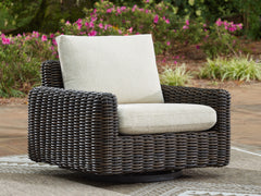 Floridian Furniture - Ashley Furniture - Kimora Outdoor - 4-Piece Outdoor Sectional / Beige/Dark Brown - P711P2