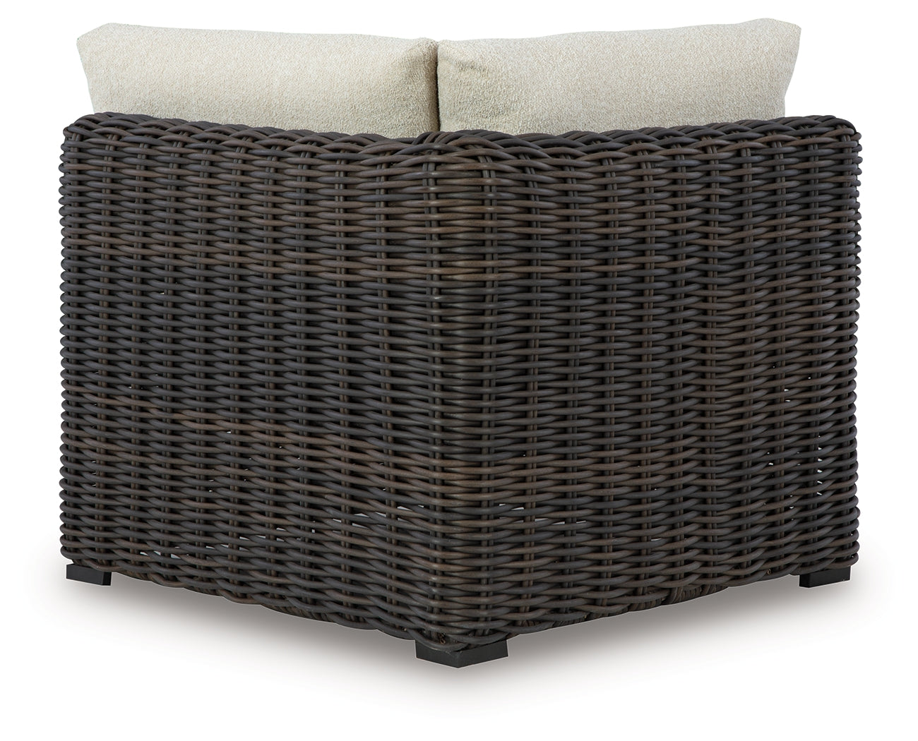 Floridian Furniture - Ashley Furniture - Kimora Outdoor - Corner with Cushion / Beige/Dark Brown - P711-877