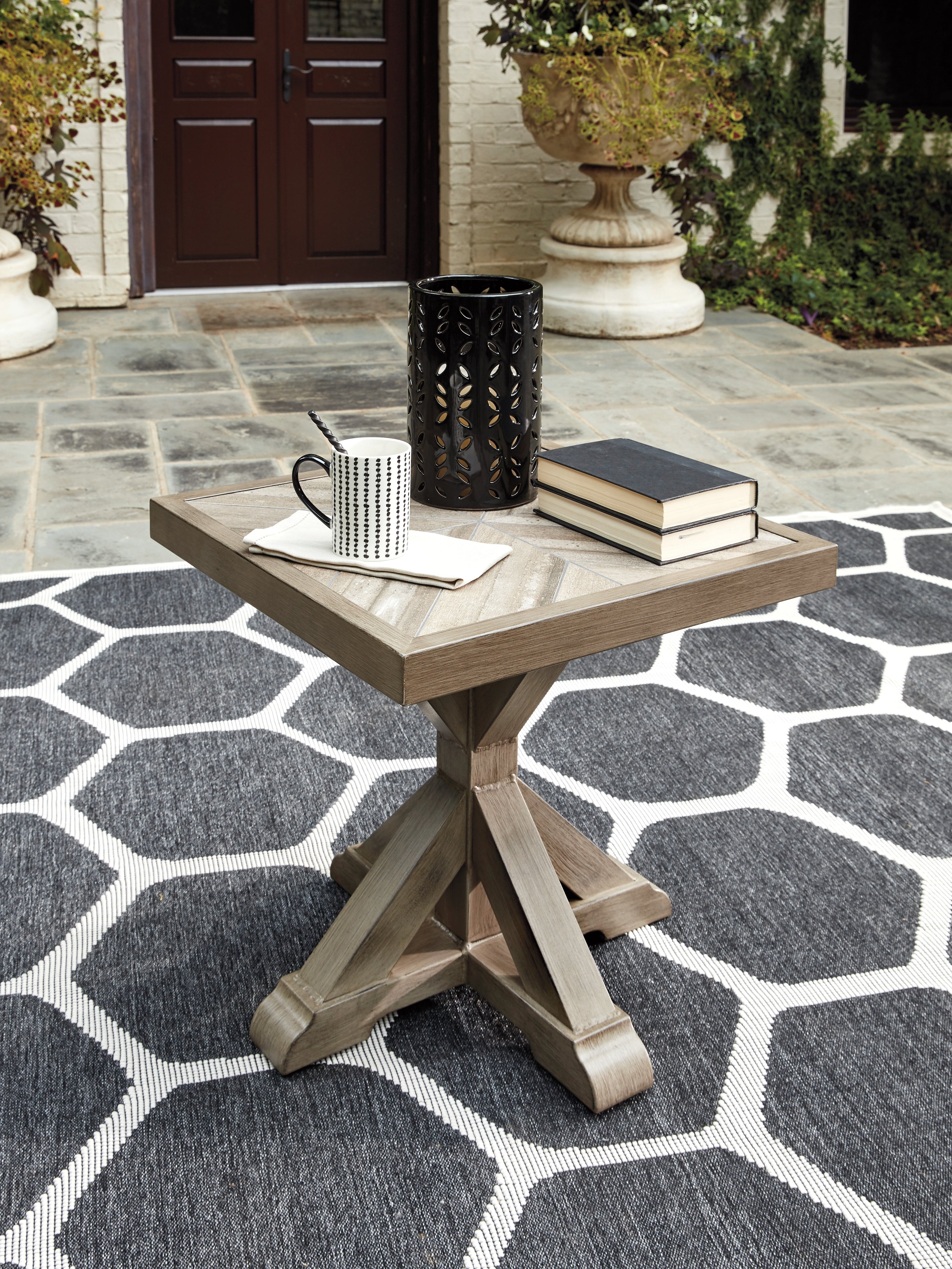 Floridian Furniture - Ashley Furniture - Beachcroft Outdoor - Square End Table / Beige - P791-702