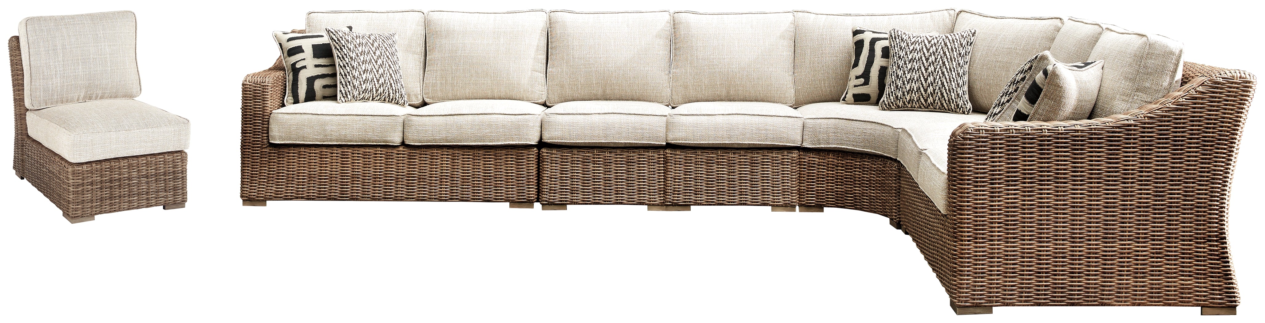 Floridian Furniture - Ashley Furniture - Beachcroft Outdoor - 6-Piece Outdoor Seating Set / Beige - P791P11