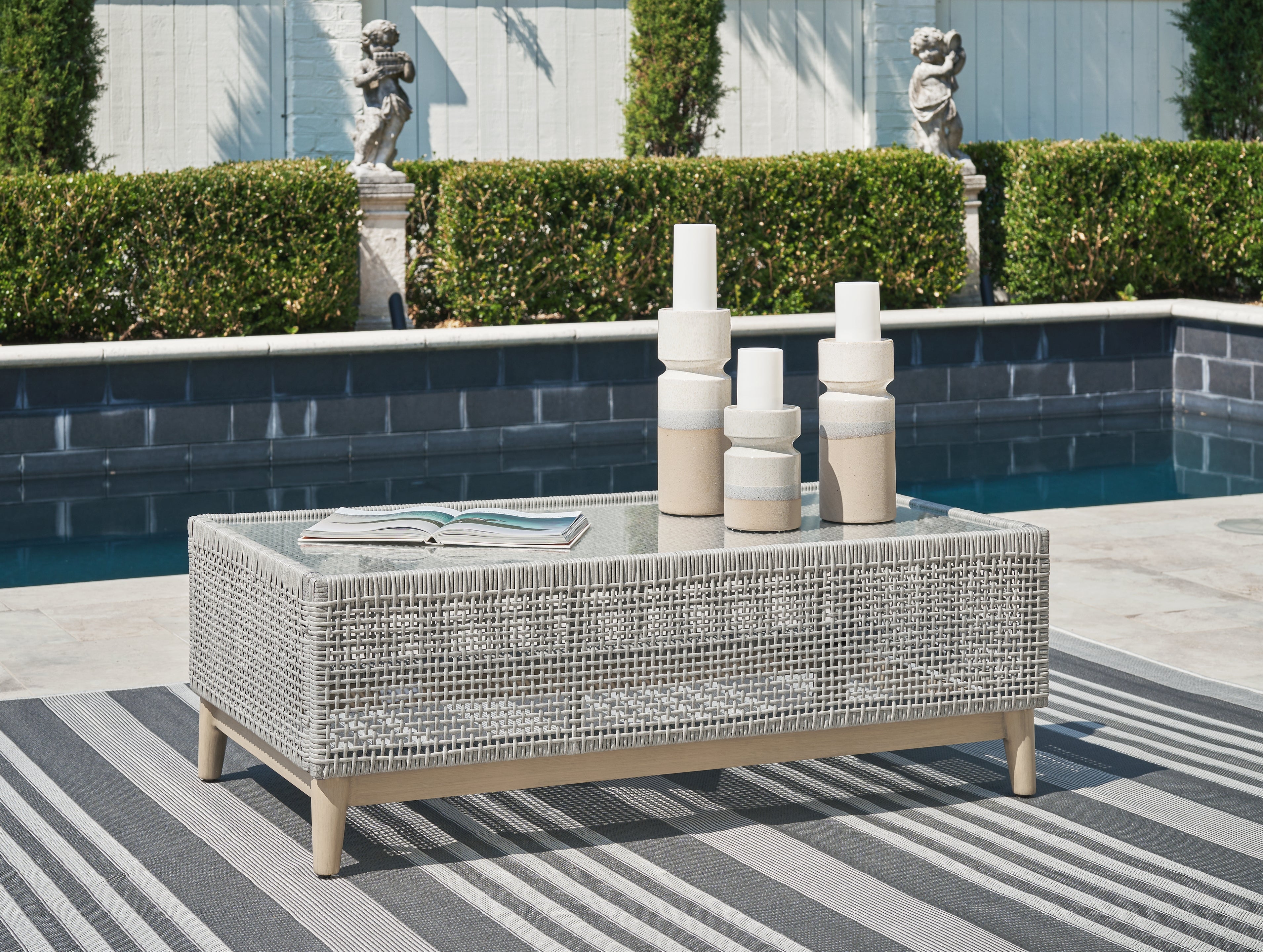 Floridian Furniture - Ashley Furniture - Seton Creek Outdoor - Rectangular Cocktail Table / Gray - P798-701