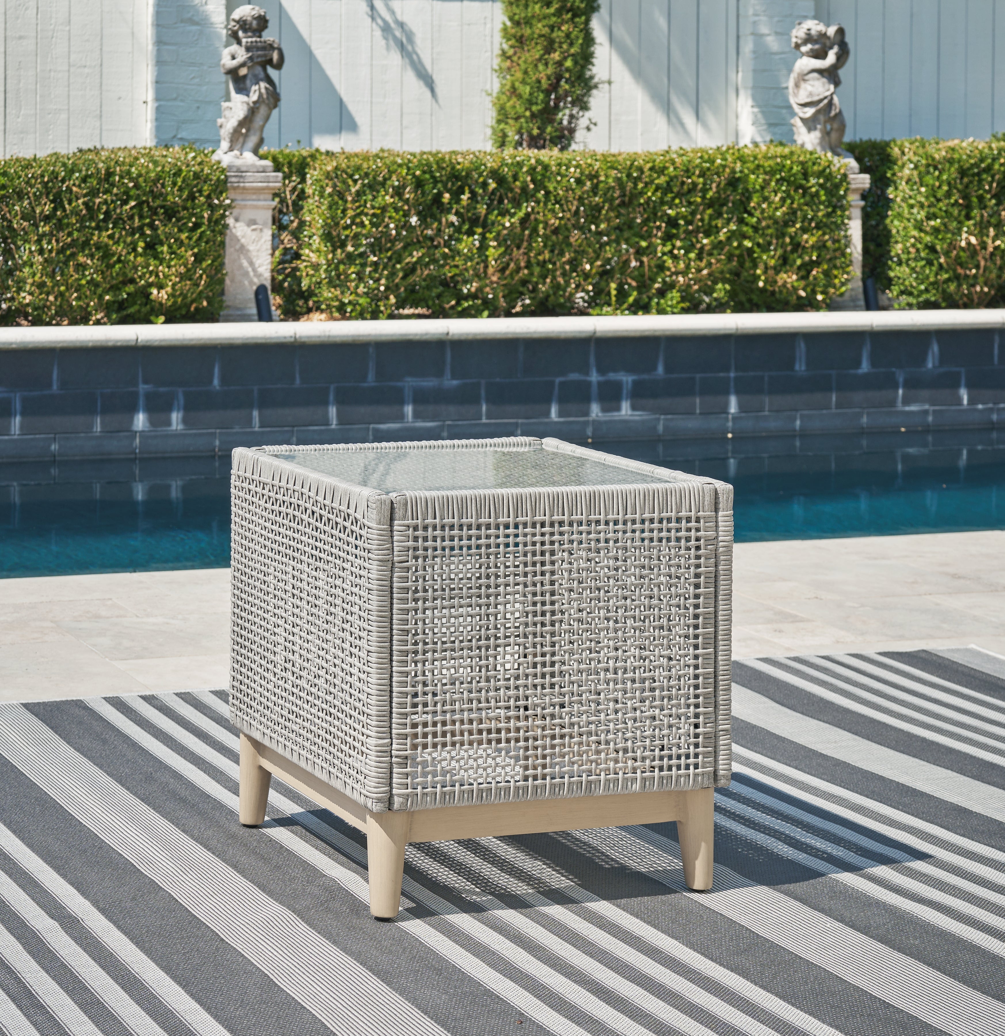 Floridian Furniture - Ashley Furniture - Seton Creek Outdoor - Square End Table / Gray - P798-702