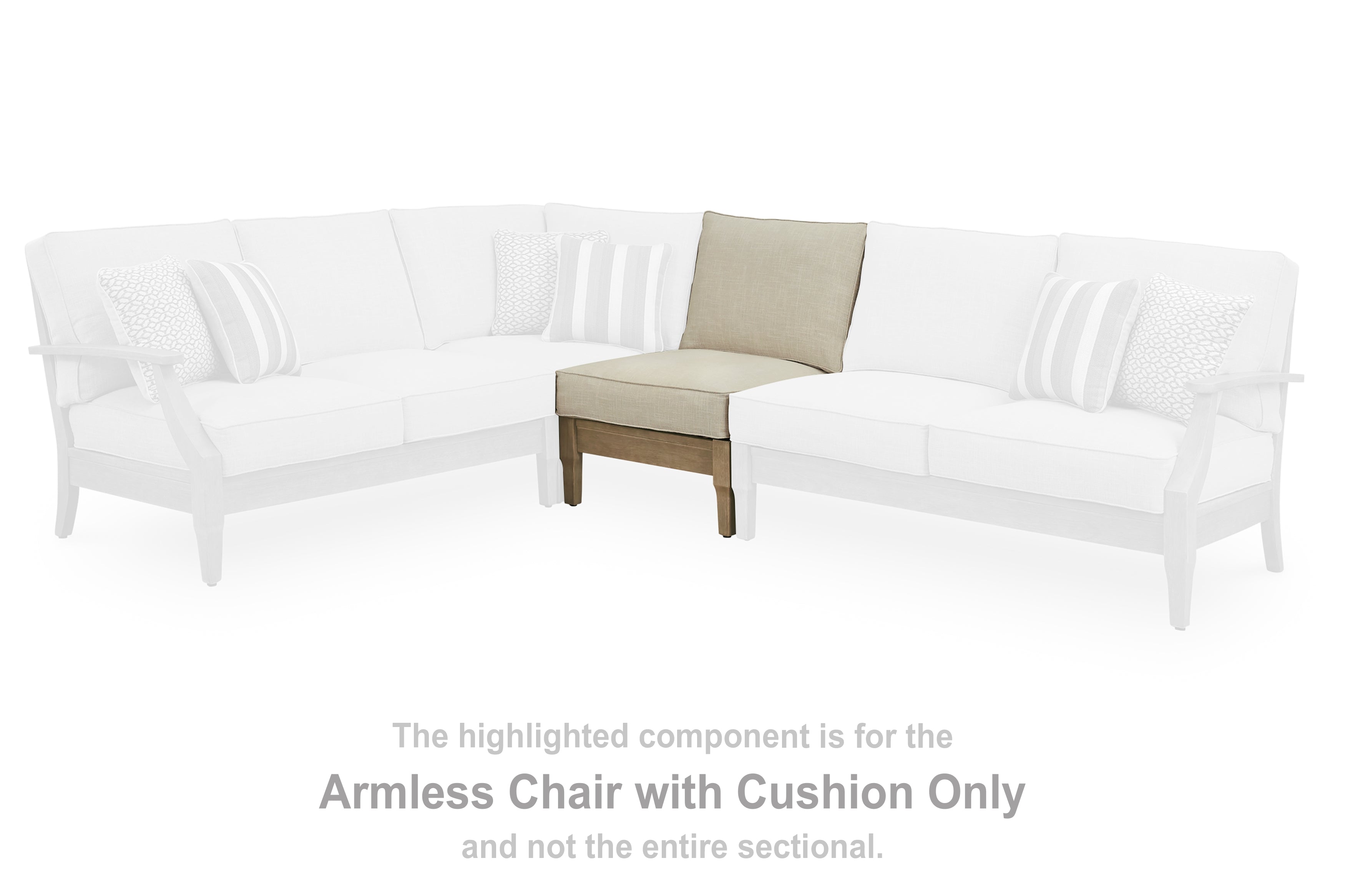 Floridian Furniture - Ashley Furniture - Clare View Outdoor - Armless Chair w/Cushion / Beige - P801-846