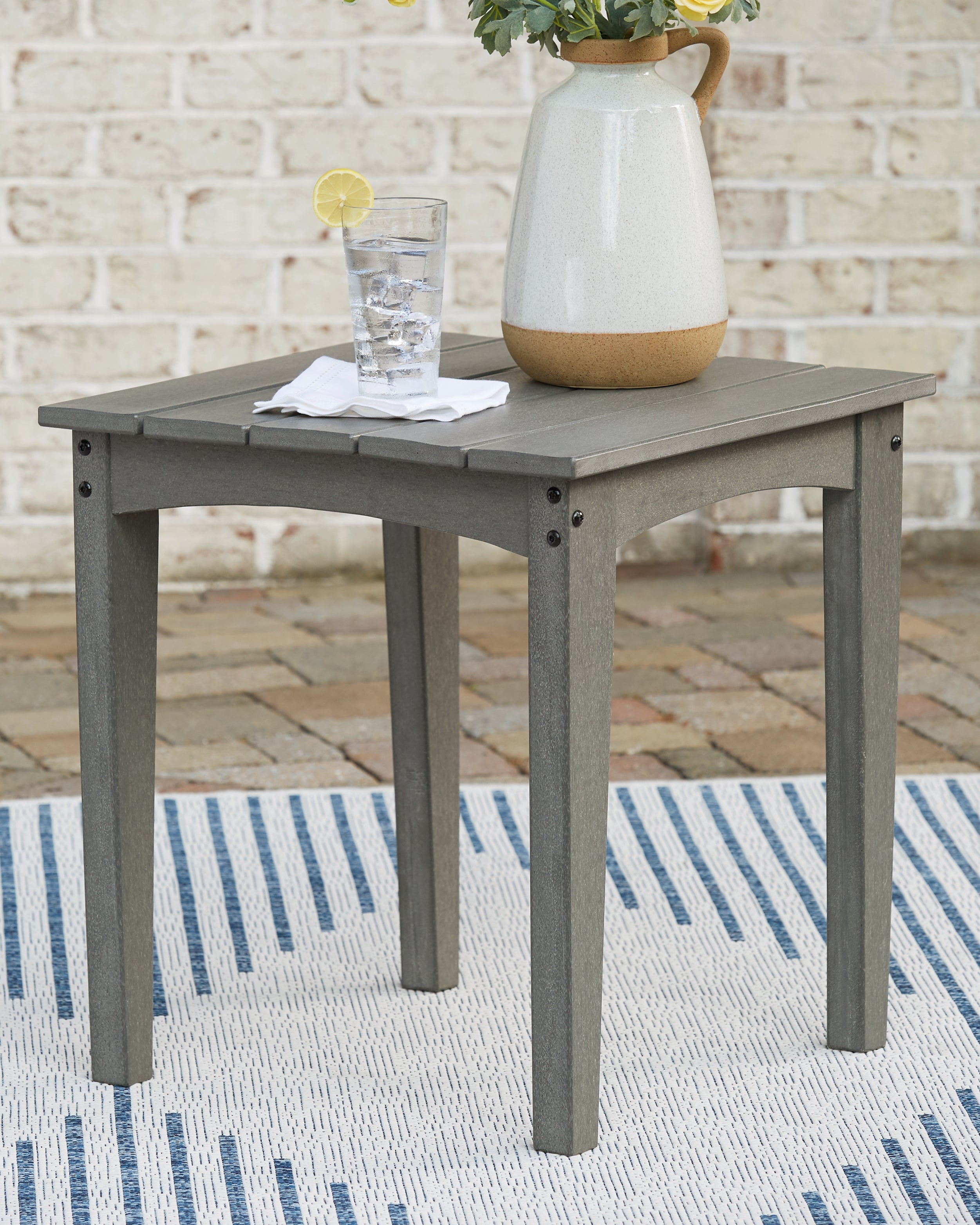 Floridian Furniture - Ashley Furniture - Visola Outdoor - Square End Table / Gray - P802-702