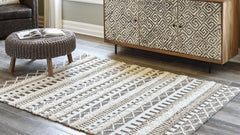 Floridian Furniture - Ashley Furniture - Karalee Rug - 5' x 7' Rug / Ivory/Brown - R404442