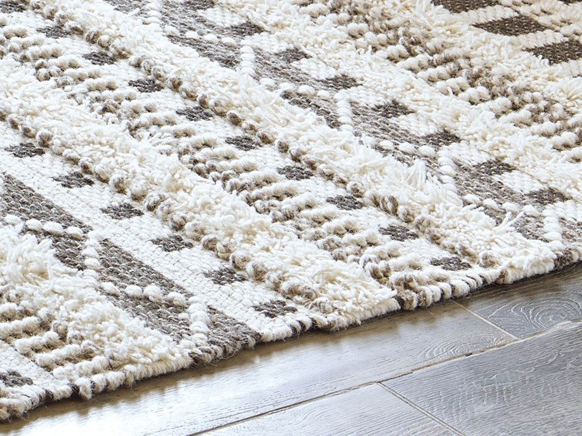 Floridian Furniture - Ashley Furniture - Karalee Rug - 5' x 7' Rug / Ivory/Brown - R404442