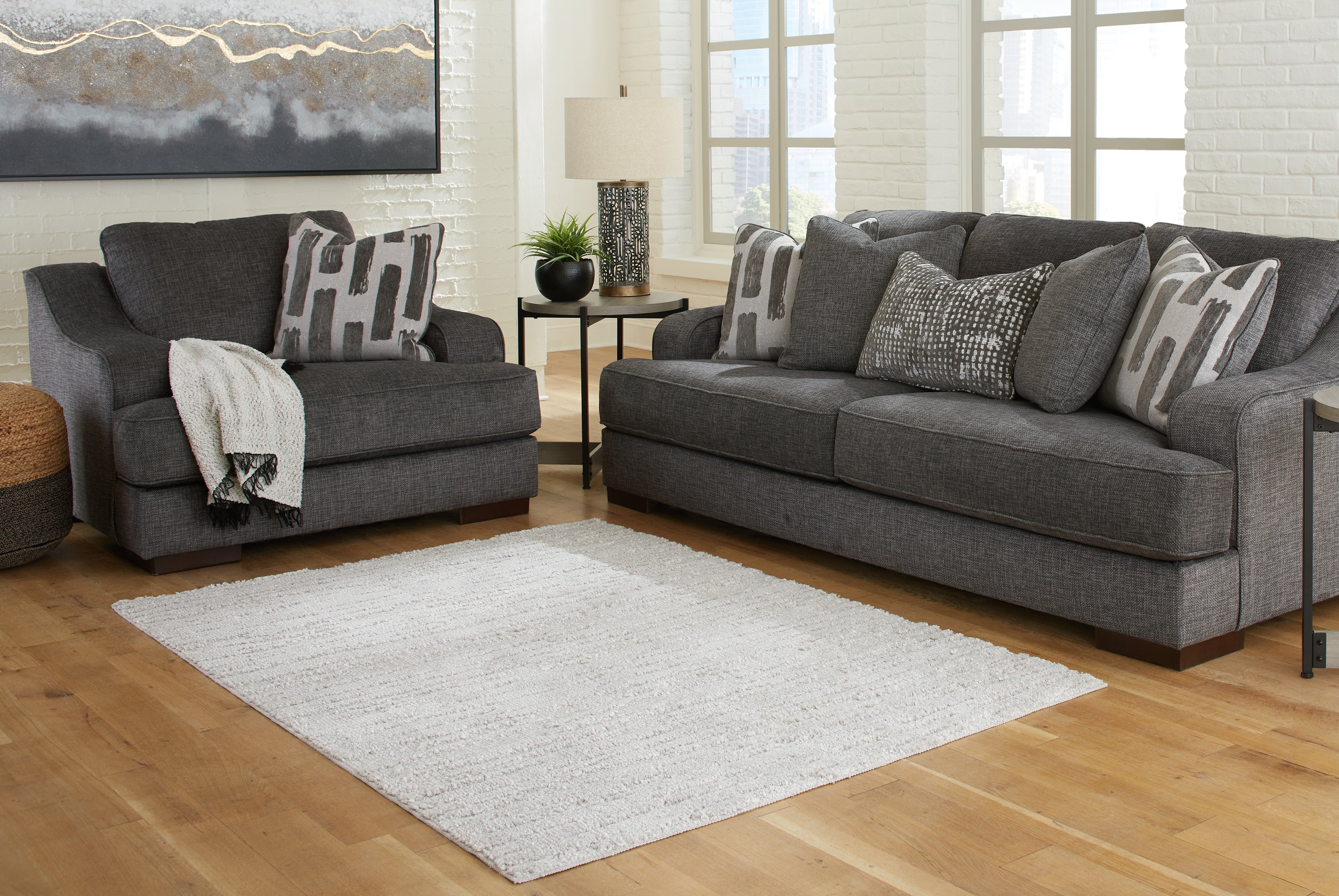 Floridian Furniture - Ashley Furniture - Ivygail Rug - 7'5" x 9'6" Rug / Gray - R404511