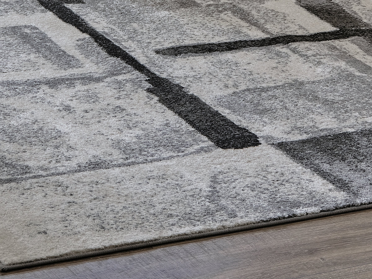 Floridian Furniture - Ashley Furniture - Brycebourne Rug - 5'3" x 7'7" Rug / Black/Cream/Gray - R404982