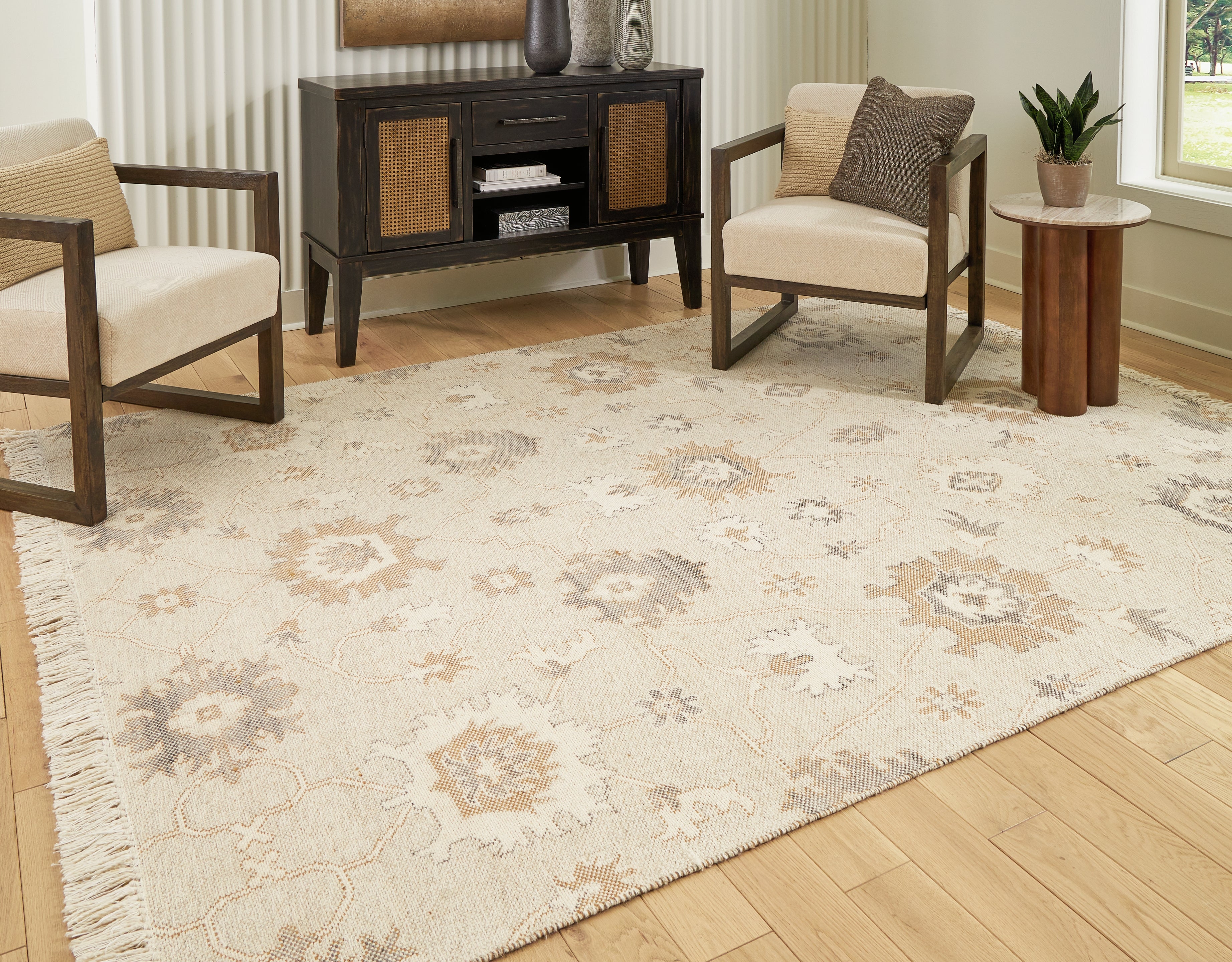 Floridian Furniture - Ashley Furniture - Calkin Rug - 8' x 10' Rug / Linen/Gray/Caramel - R406391