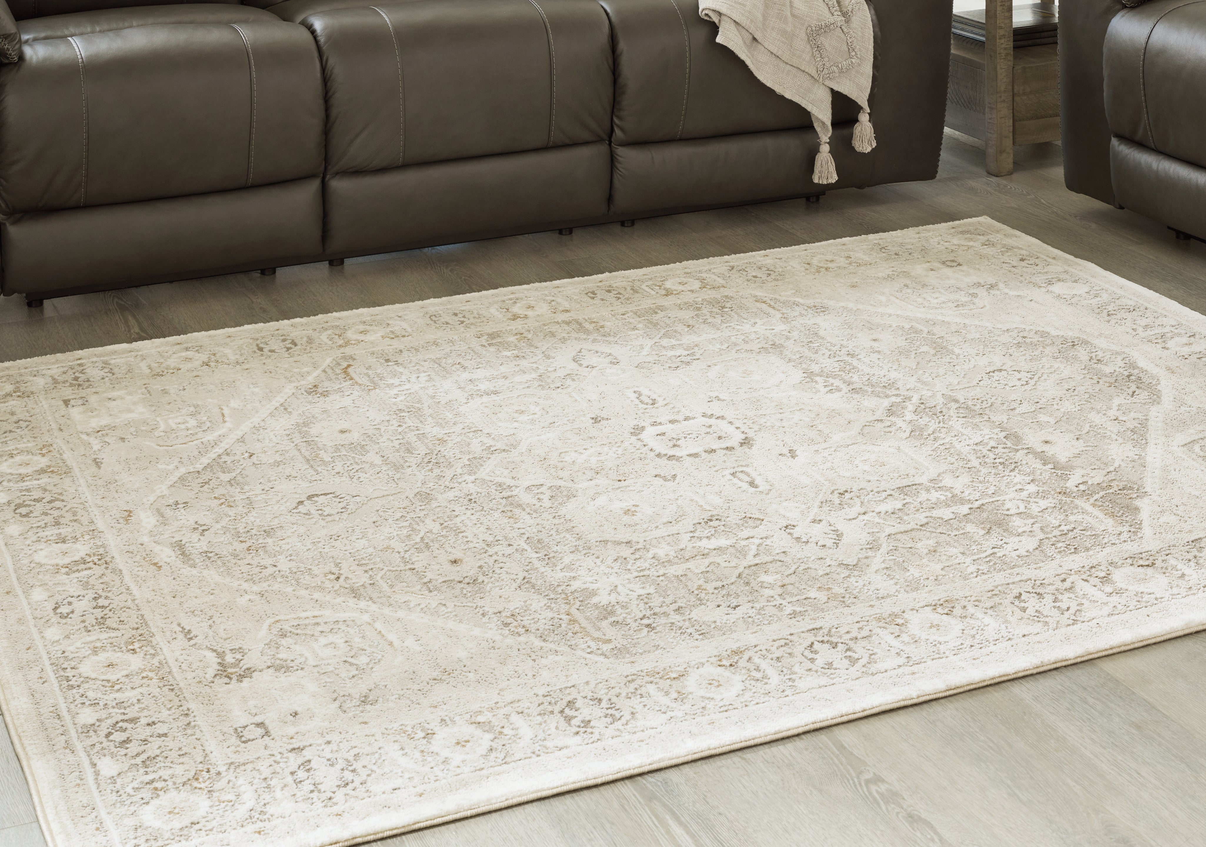 Floridian Furniture - Ashley Furniture - Gatwell Rug - 5' x 7' Rug / Ivory/Gray/Tan - R406512