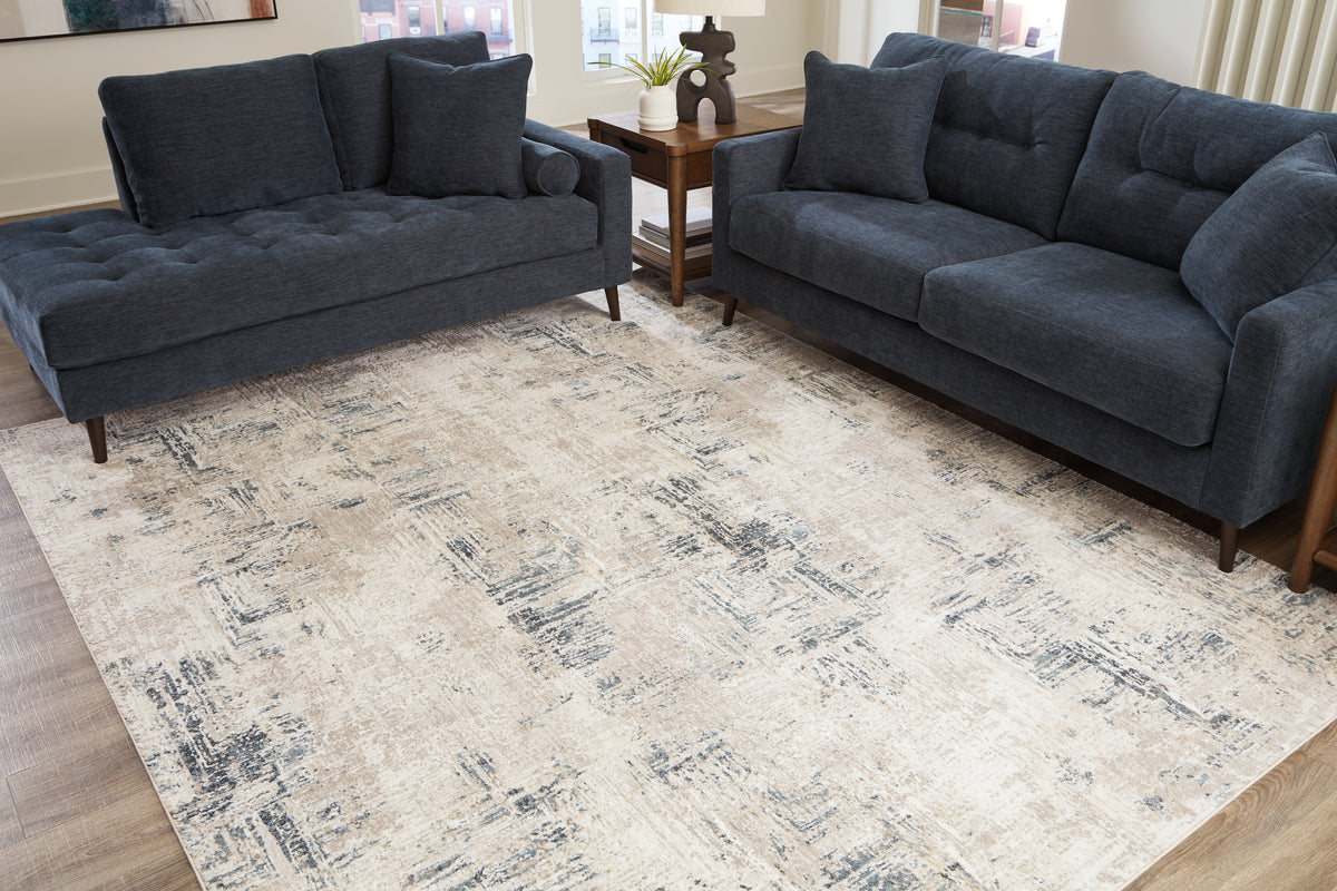 Floridian Furniture - Ashley Furniture - Gentor Rug - 8' x 10' Rug / Blue/Ivory - R406521