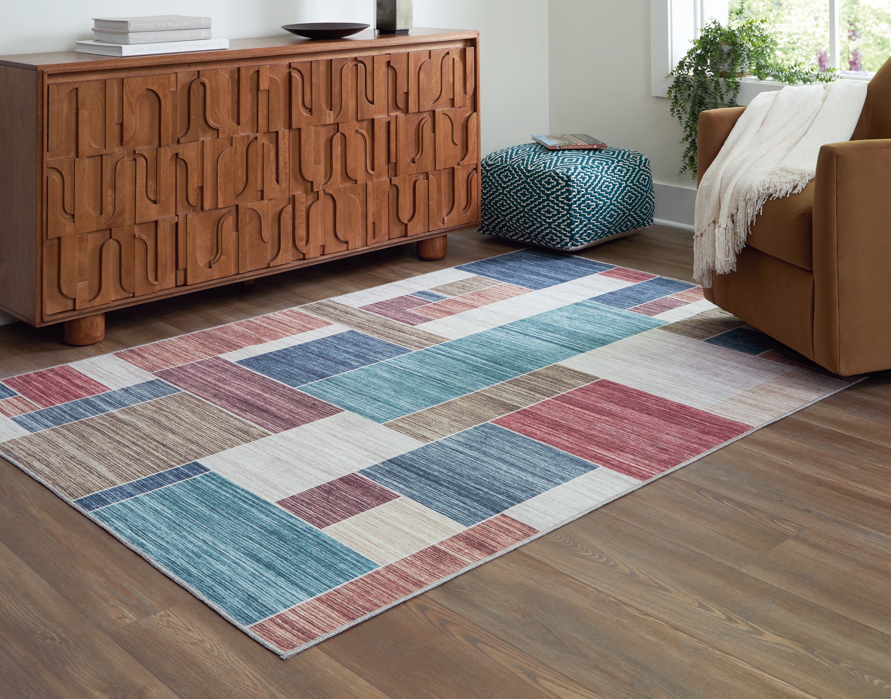 Floridian Furniture - Ashley Furniture - Numore Rug - 5'2" x 6'11" Washable Rug / Multi - R406662