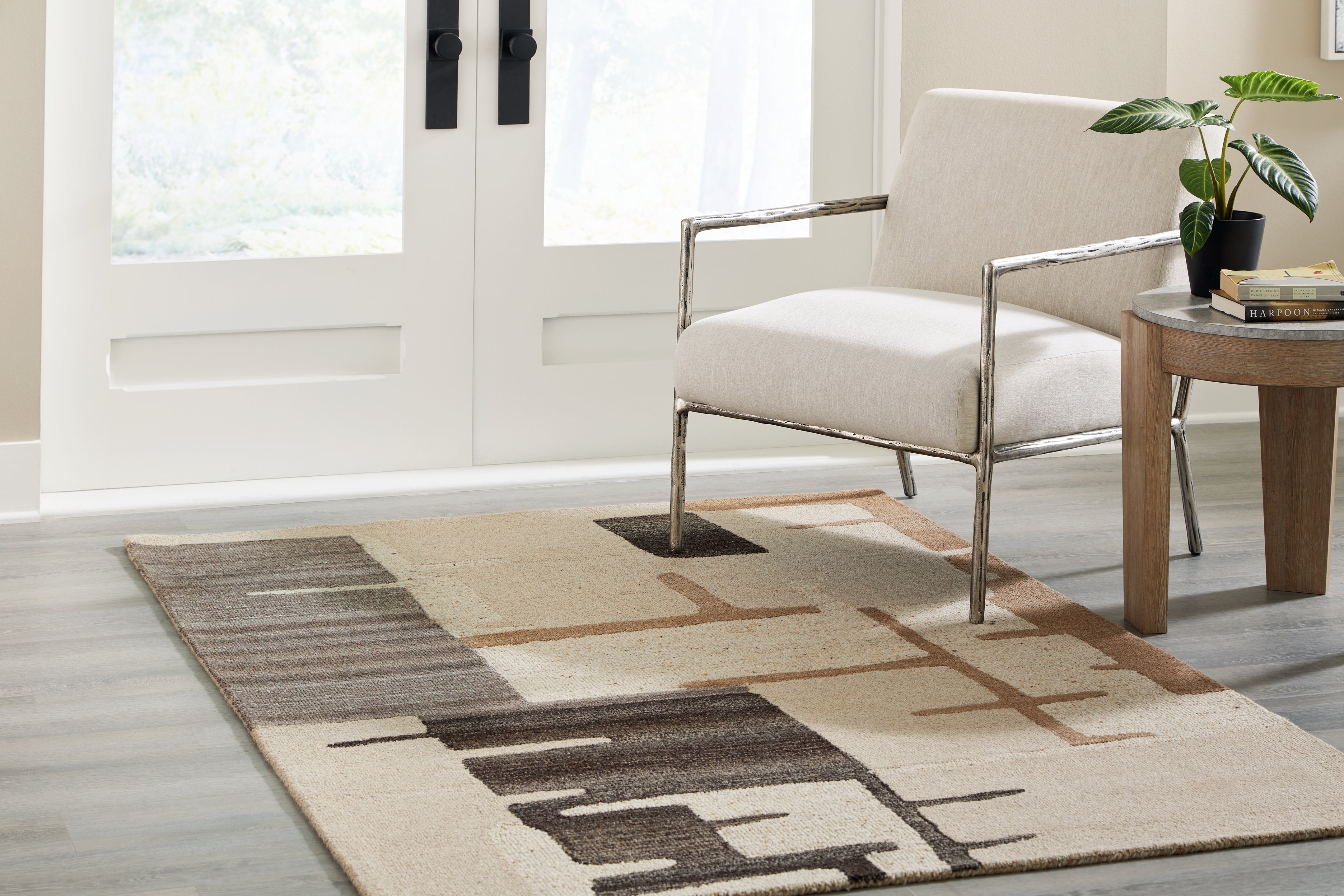 Floridian Furniture - Ashley Furniture - Kencher Rug - 5' x 7' Rug / Beige/Brown - R406822