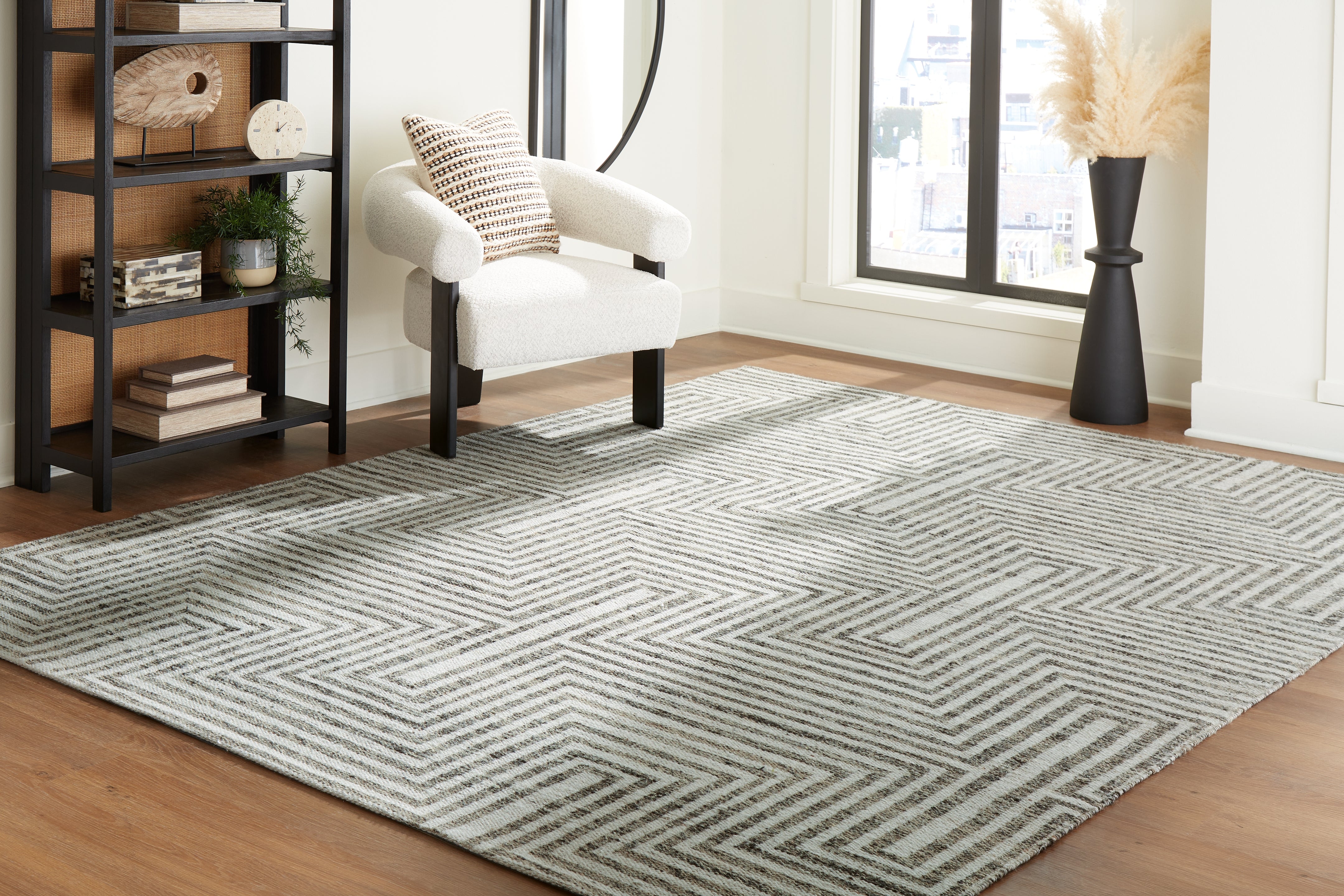 Floridian Furniture - Ashley Furniture - Jossen Rug - 8' x 10' Rug / Ivory/Gray - R406831