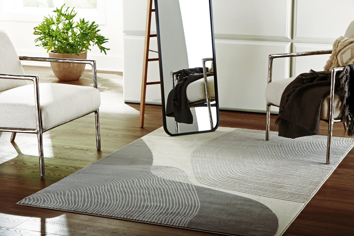 Floridian Furniture - Ashley Furniture - Winderburg Rug - 8' x 10' Rug / Gray/Ivory - R406951