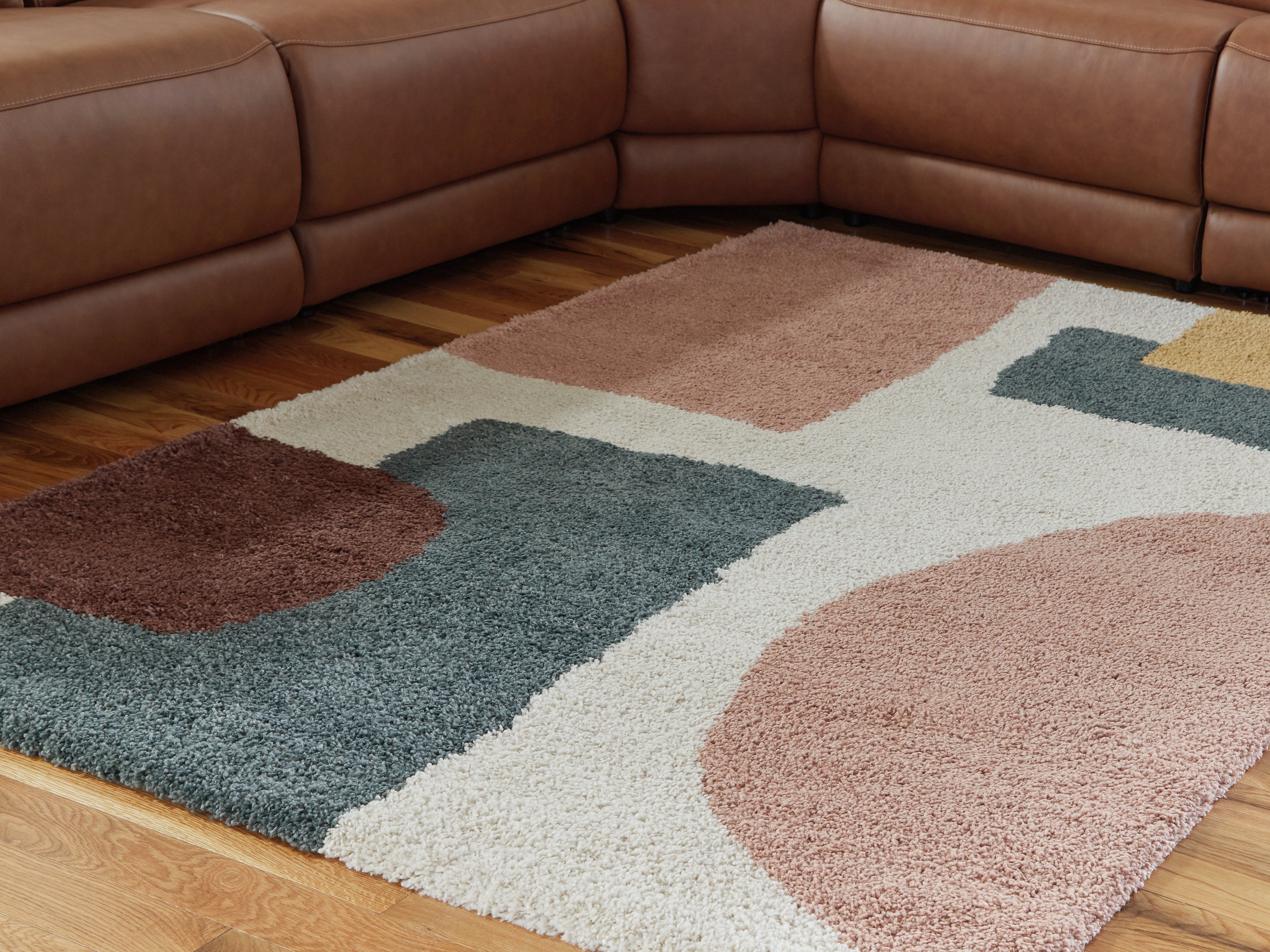 Floridian Furniture - Ashley Furniture - Flynnwick Rug - 8' x 10' Rug / Cream/Pink/Gray - R407181