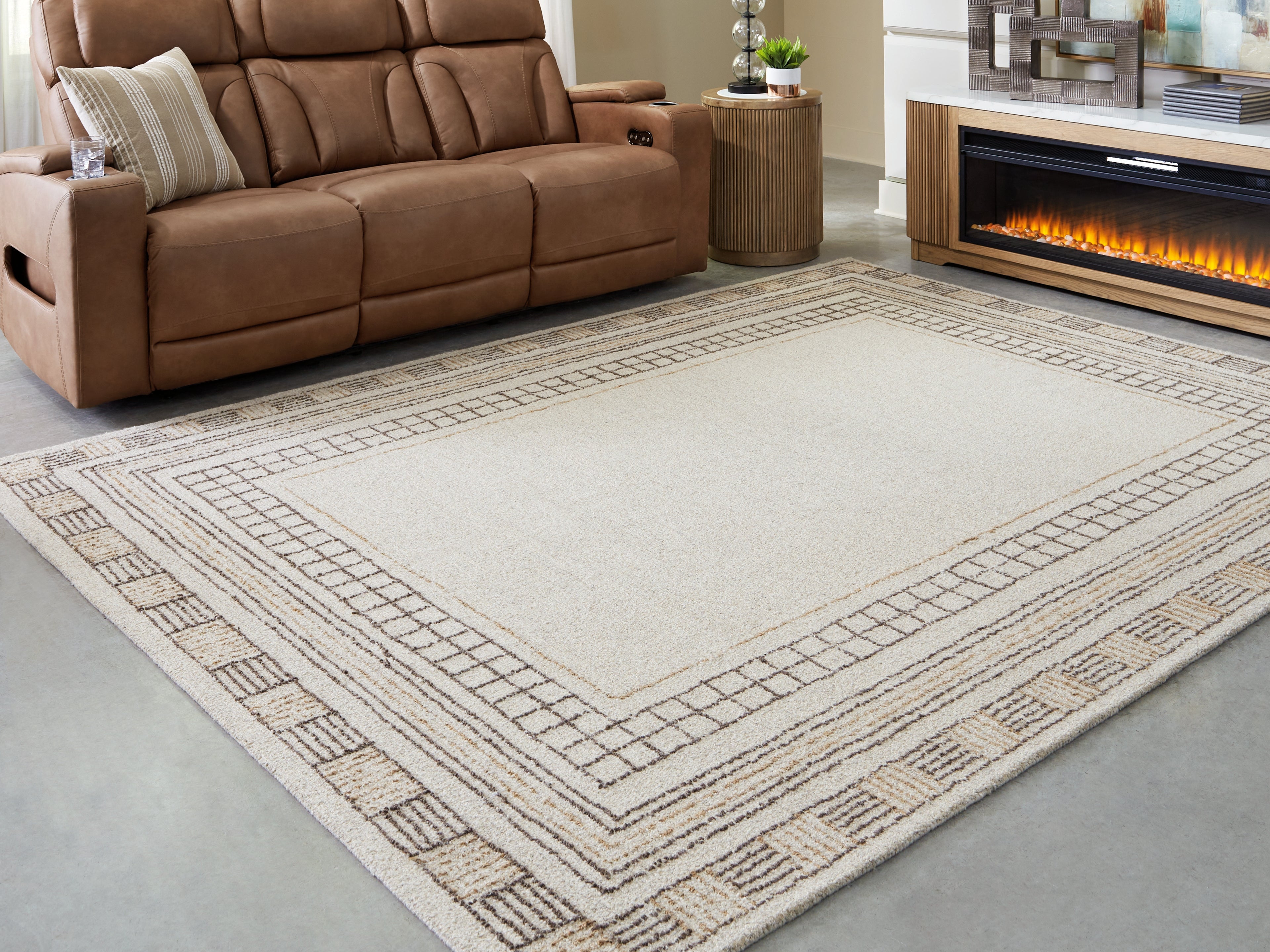 Floridian Furniture - Ashley Furniture - Idaman Rug - Large Rug / Taupe/Brown - R407291