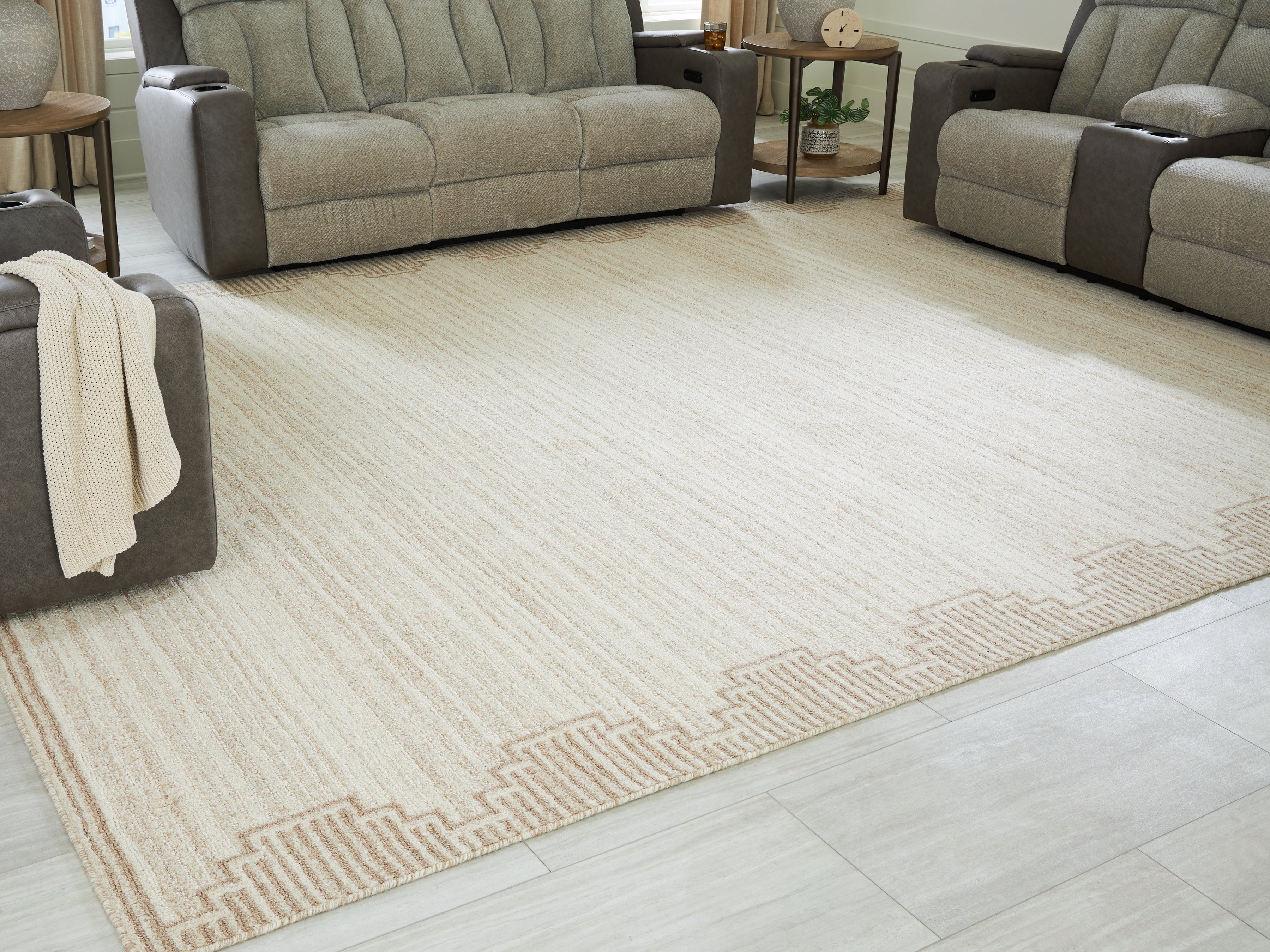 Floridian Furniture - Ashley Furniture - Emorymore Rug - Extra Large Rug / Brown/Beige - R407300