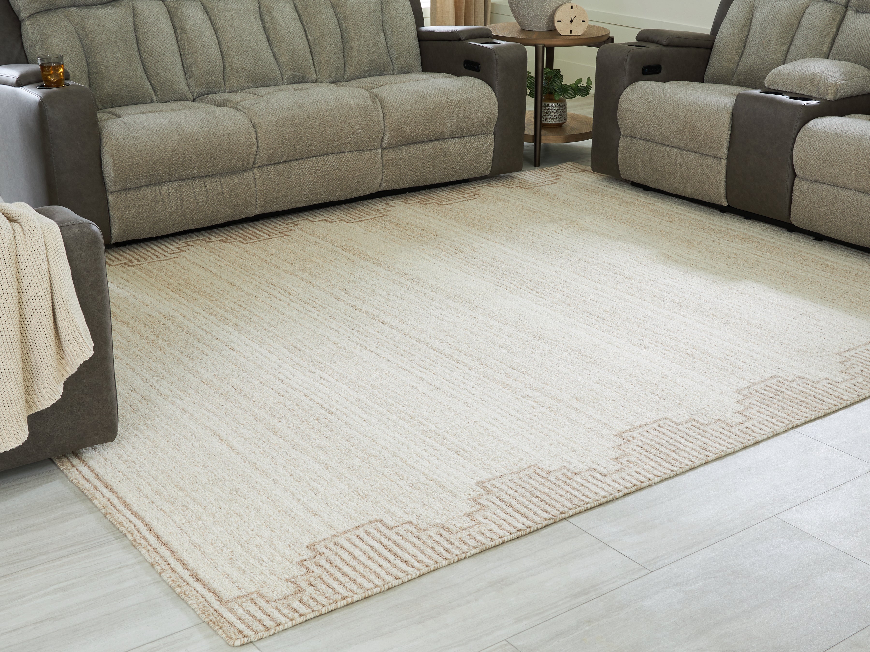 Floridian Furniture - Ashley Furniture - Emorymore Rug - Large Rug / Brown/Beige - R407301