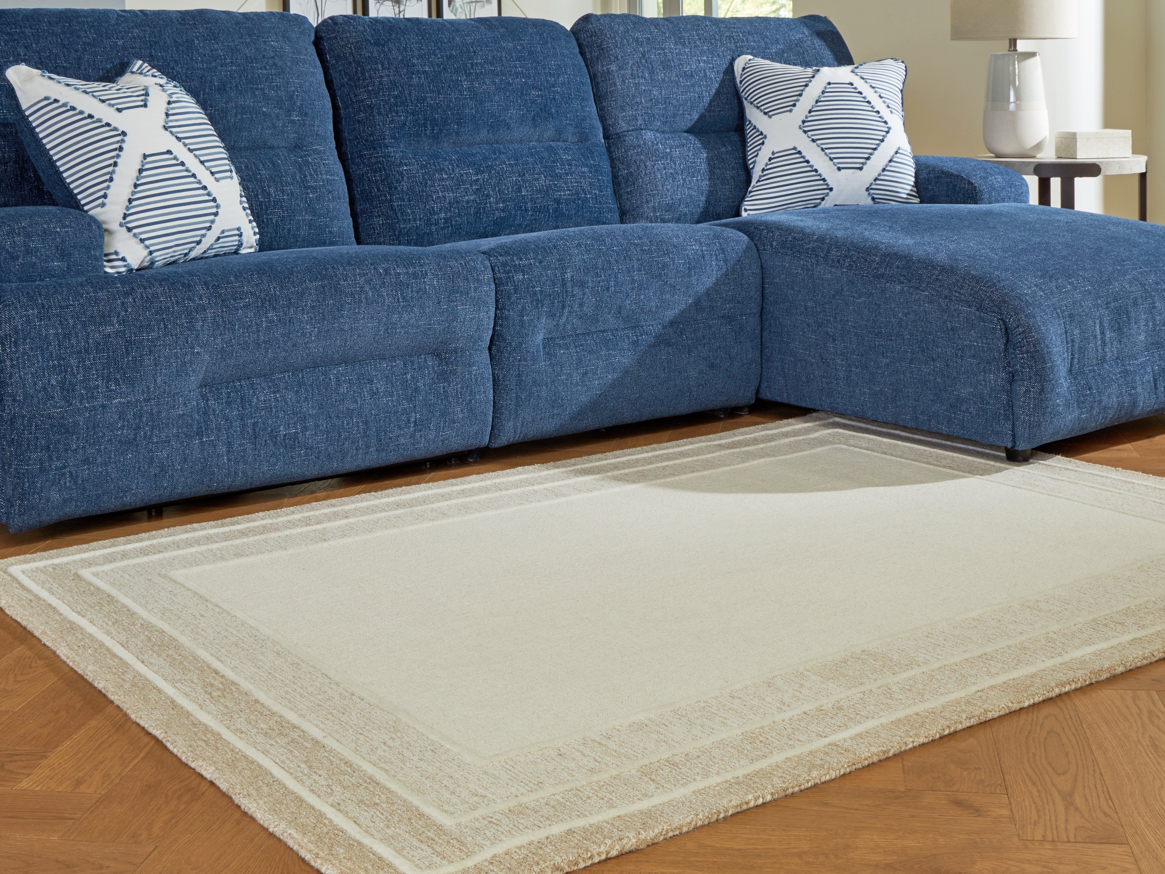 Floridian Furniture - Ashley Furniture - Teelgan Rug - Medium Rug / Ivory/Tan - R407312