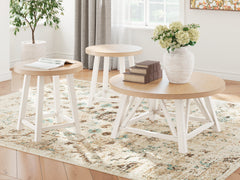 Floridian Furniture - Ashley Furniture - Fawndell Table (Set of 3) - Occasional Table Set (3/CN) / Antique White/Brown - T193-13