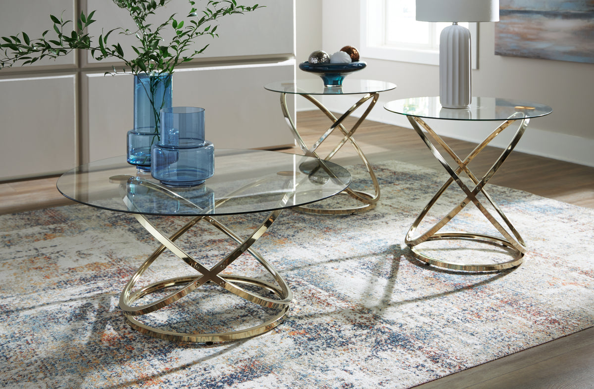 Floridian Furniture - Ashley Furniture - Crimonti Table (Set of 3) - Occasional Table Set (3/CN) / Champagne - T273-13