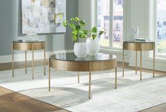Floridian Furniture - Ashley Furniture - Jettaya Table (Set of 3) - Occasional Table Set (3/CN) / Brushed Brass - T285-13