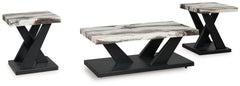 Floridian Furniture - Ashley Furniture - Cendill Table (Set of 3) - Occasional Table Set (3/CN) / Dark Brown/White/Black - T403-13