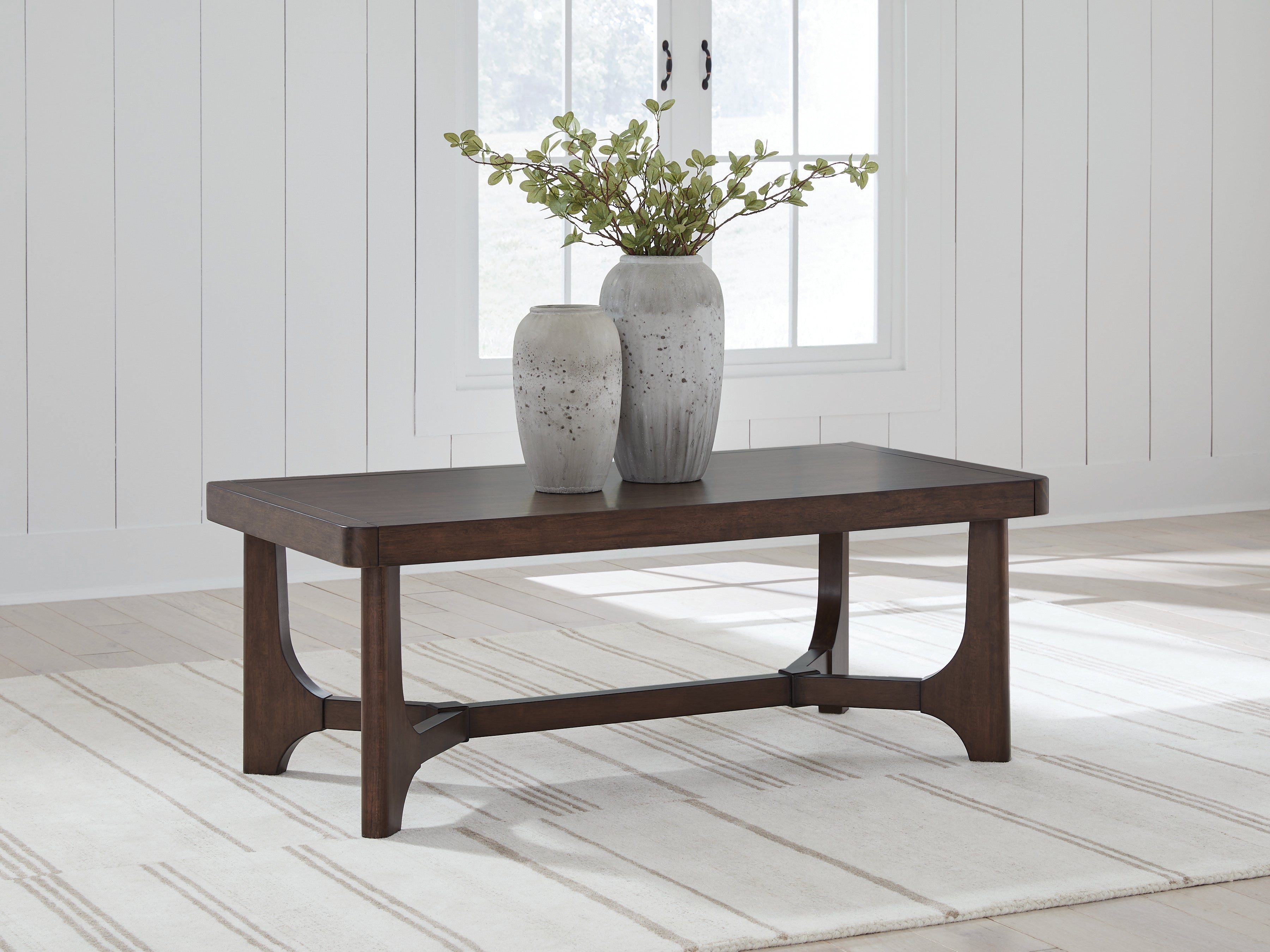 Floridian Furniture - Ashley Furniture - Korestone Coffee Table - Rectangular Cocktail Table / Dark Brown - T438-1