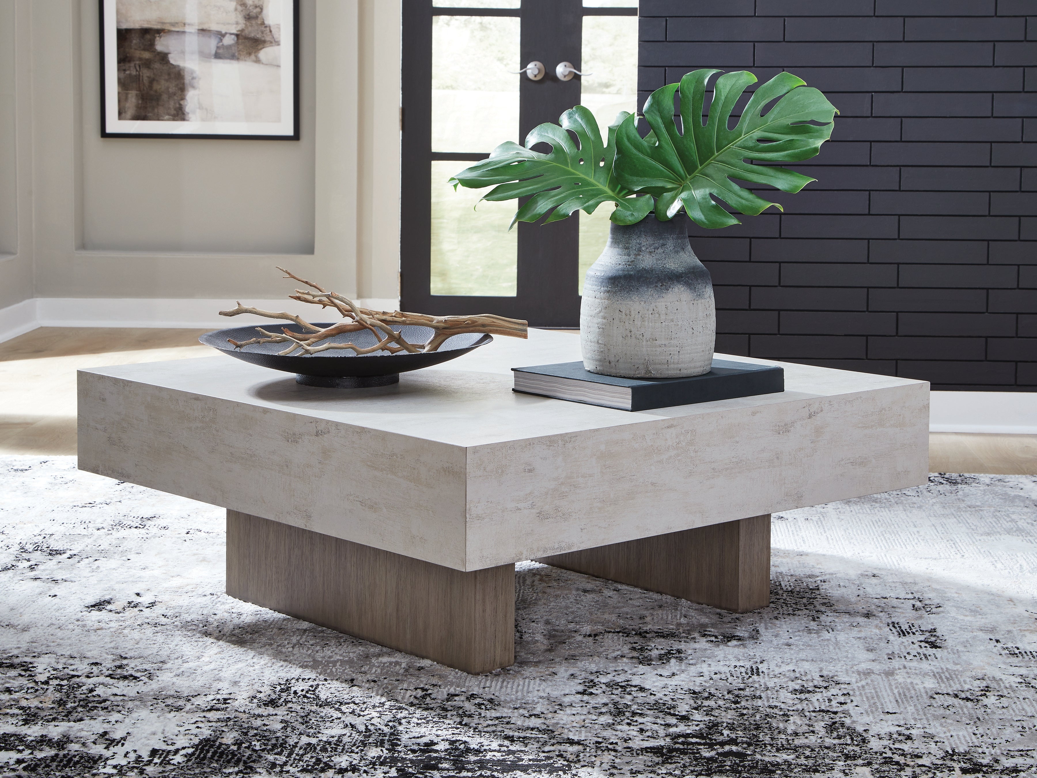 Floridian Furniture - Ashley Furniture - Jorlaina Coffee Table - Square Cocktail Table / Light Grayish Brown - T622-8