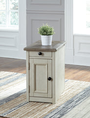 Floridian Furniture - Ashley Furniture - Bolanburg Chairside End Table with USB Ports & Outlets - Chair Side End Table / Two-tone - T637-7