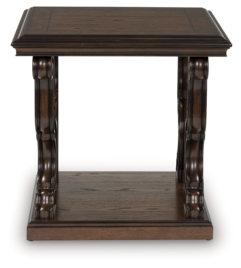 Floridian Furniture - Ashley Furniture - Maylee End Table - Square End Table / Dark Brown - T647-2