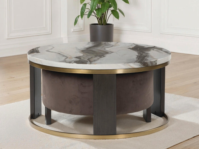 Floridian Furniture - Ashley Furniture - Jazmore Nesting Coffee Table (Set of 2) - Nesting Cocktail Tables (Set of 2) / Brown/Brass Finish - T671-22