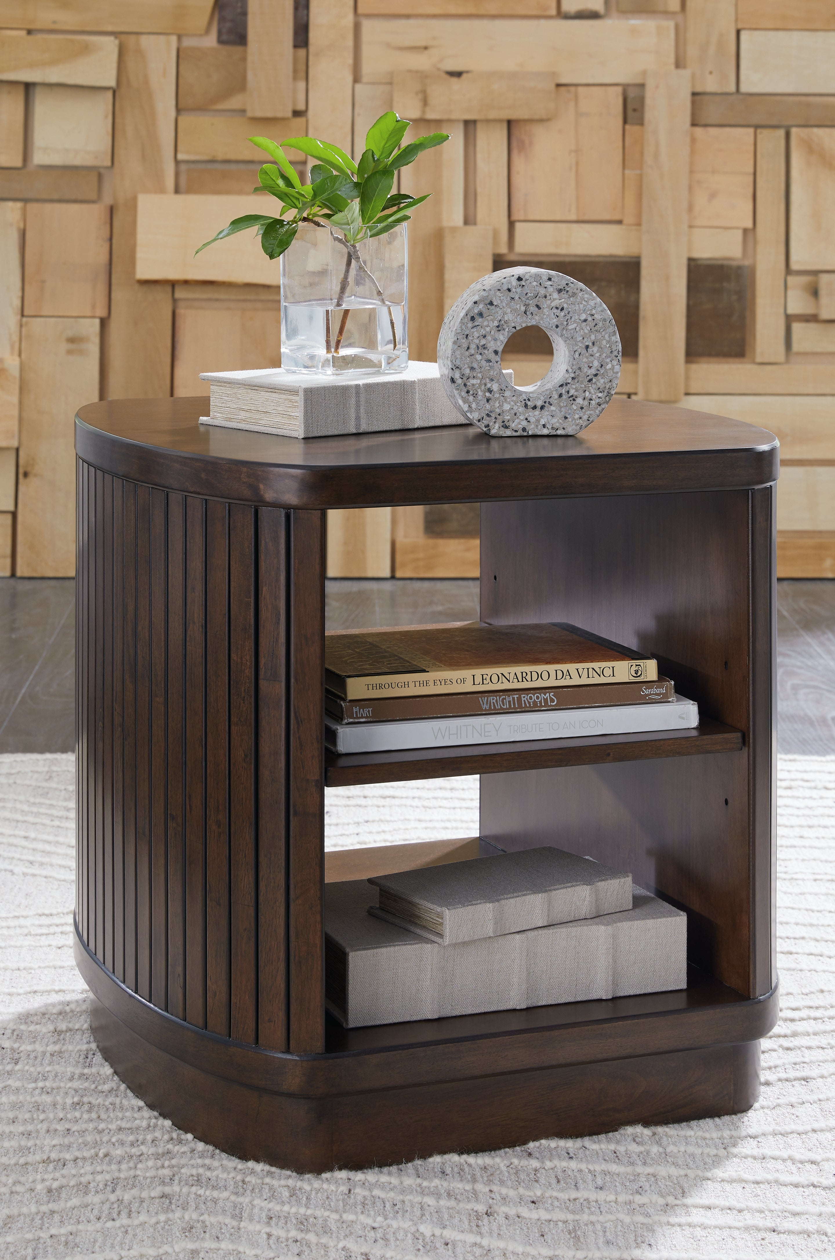 Floridian Furniture - Ashley Furniture - Korestone End Table - Square End Table / Dark Brown - T679-2