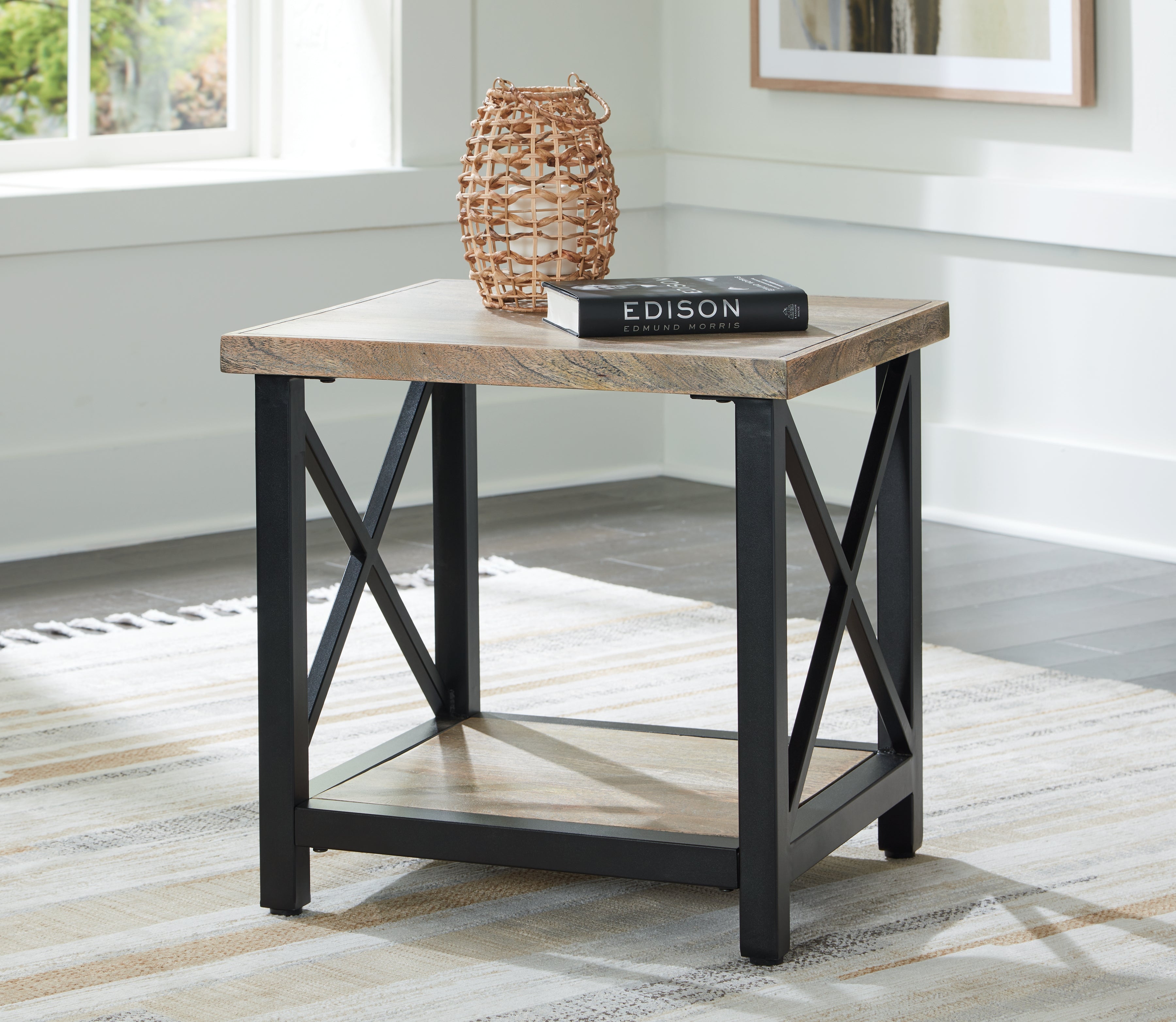 Floridian Furniture - Ashley Furniture - Bristenfort End Table - Rectangular End Table / Brown/Black - T685-3