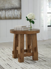 Floridian Furniture - Ashley Furniture - Mackifeld End Table - Round End Table / Warm Brown - T724-6