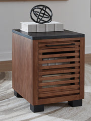 Floridian Furniture - Ashley Furniture - Kallari Chairside End Table - Chair Side End Table / Warm Brown/Black - T737-7