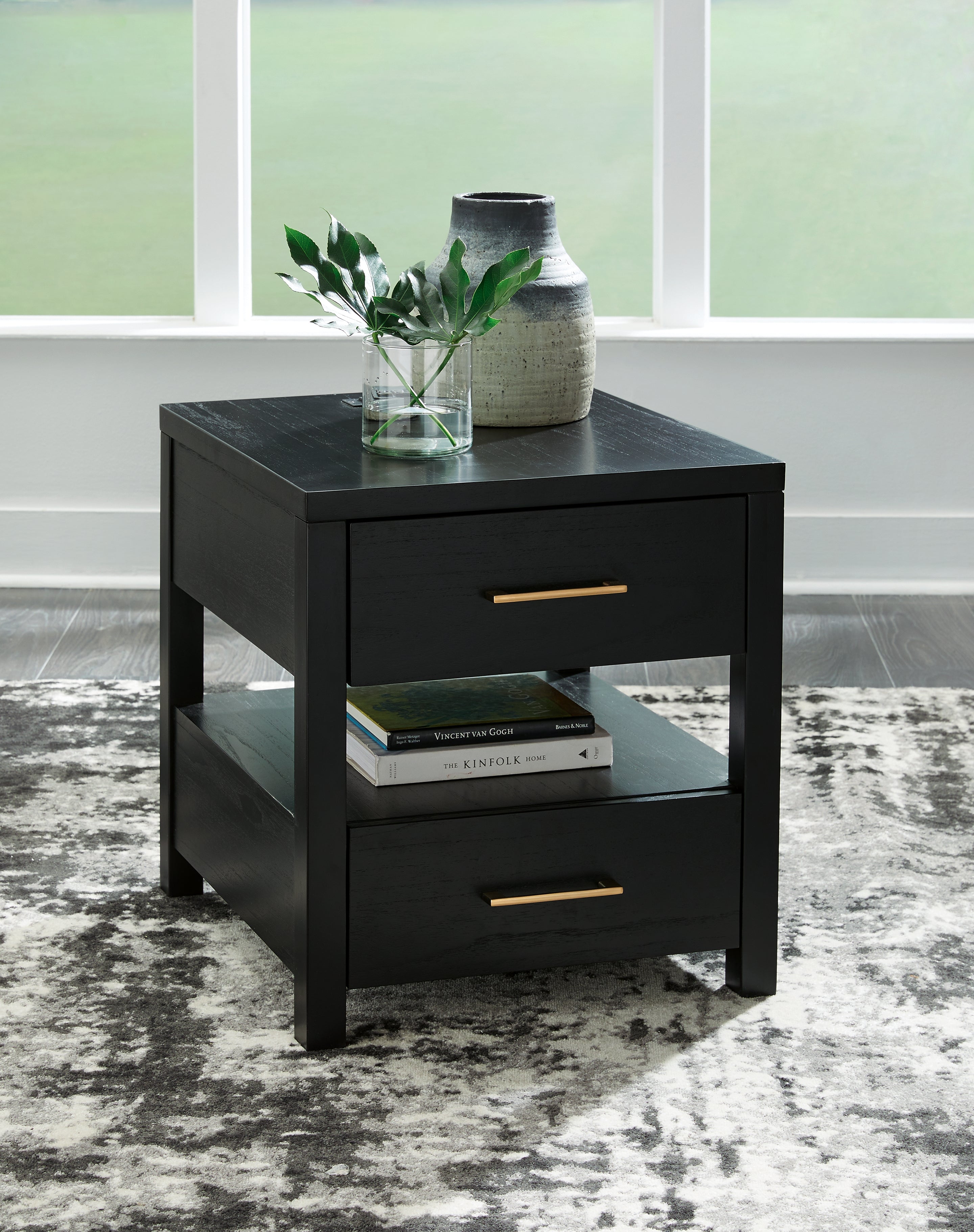 Floridian Furniture - Ashley Furniture - Winbardi End Table - Rectangular End Table / Black - T786-3