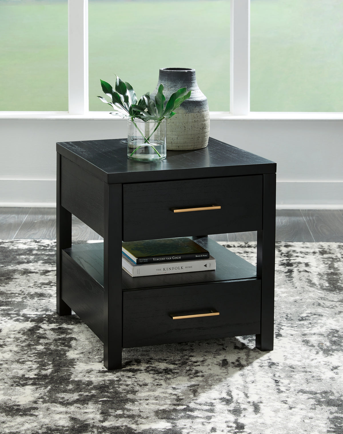 Floridian Furniture - Ashley Furniture - Winbardi End Table - Rectangular End Table / Black - T786-3