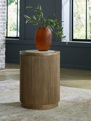 Floridian Furniture - Ashley Furniture - Camdill End Table - Round End Table / Light Brown/White - T808-6