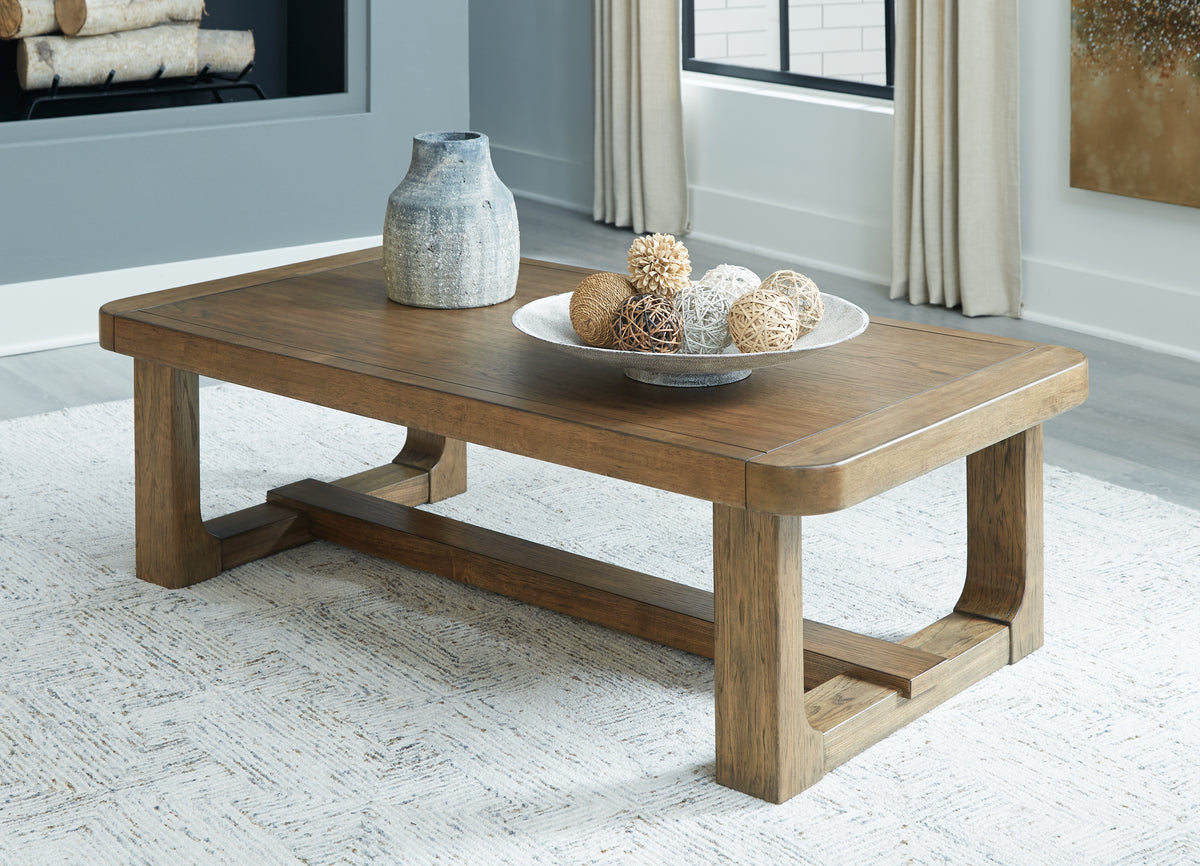 Floridian Furniture - Ashley Furniture - Cabalynn Coffee Table - Rectangular Cocktail Table / Light Brown - T974-1