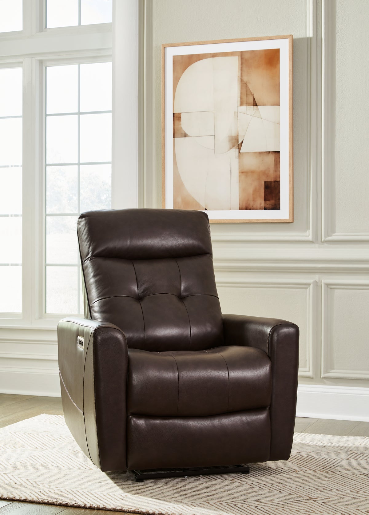 Floridian Furniture - Ashley Furniture - Pisgham Living Room - PWR Recliner/ADJ Headrest / Sand - U1050313