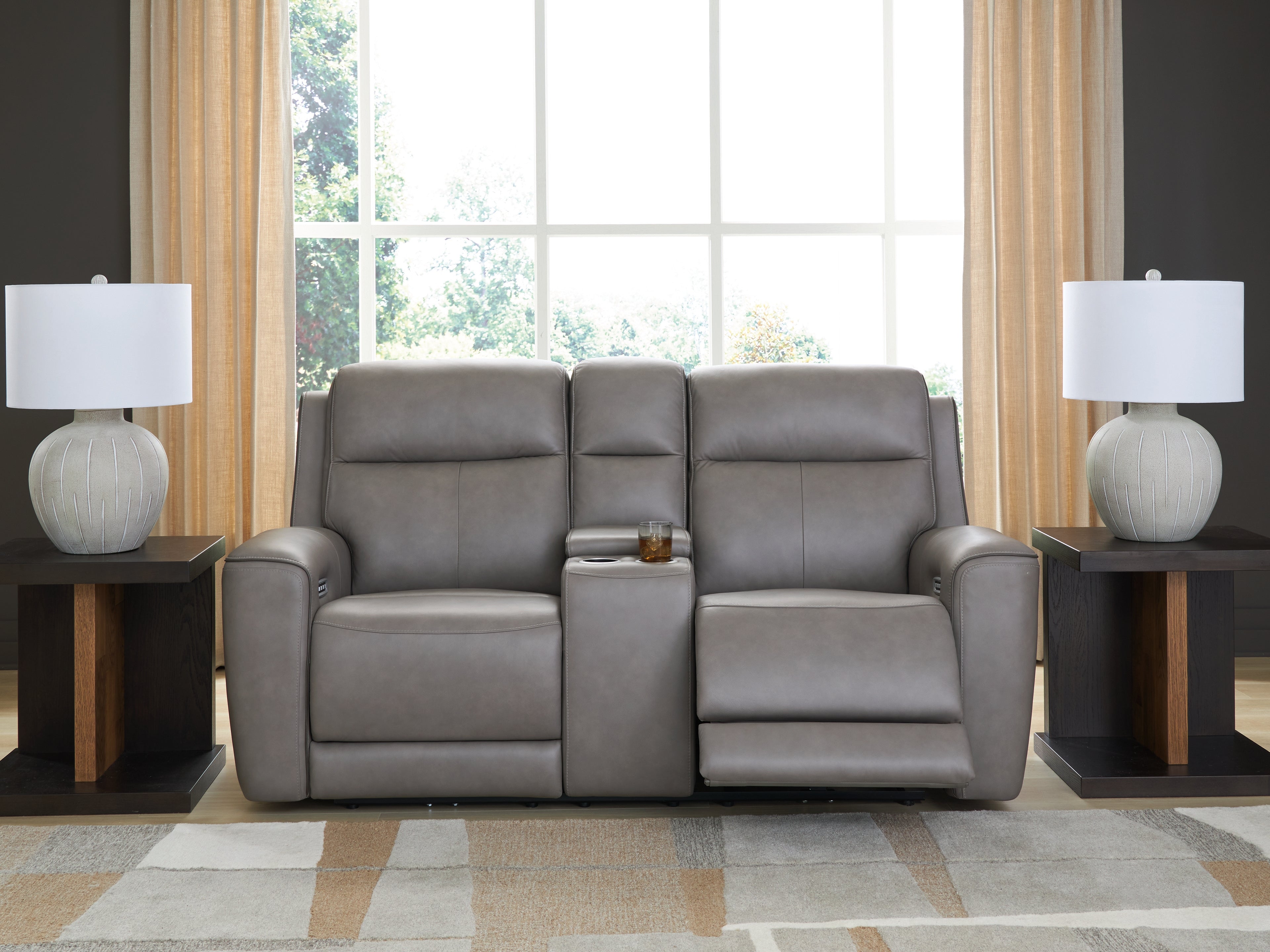 Floridian Furniture - Ashley Furniture - 5Z-Comfort Living Room - PWR REC Loveseat/CON/ADJ HDRST / Coin - PCU1090018