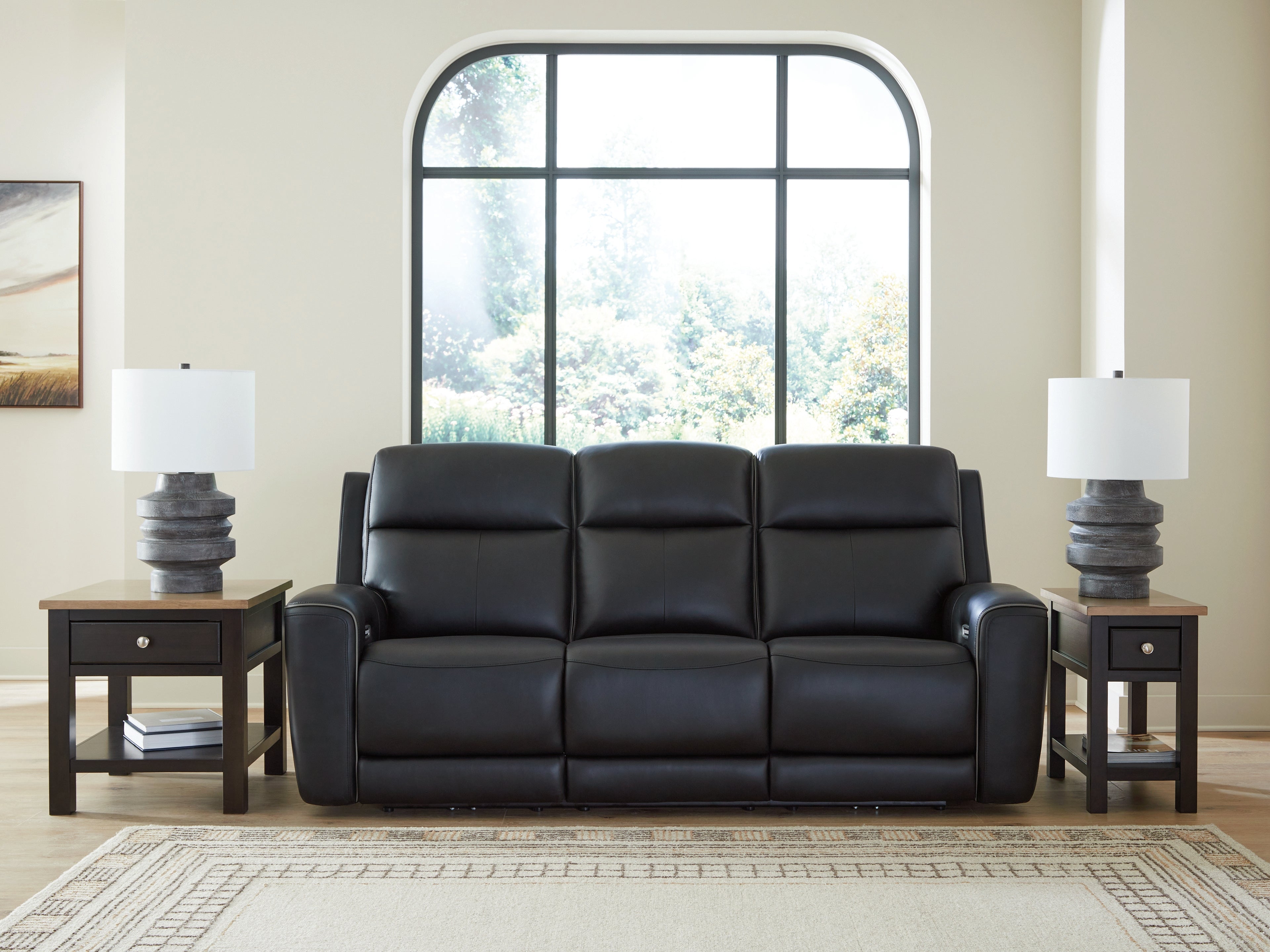 Floridian Furniture - Ashley Furniture - 5Z-Comfort Living Room - PWR REC Sofa with ADJ Headrest / Onyx - PCU1090215