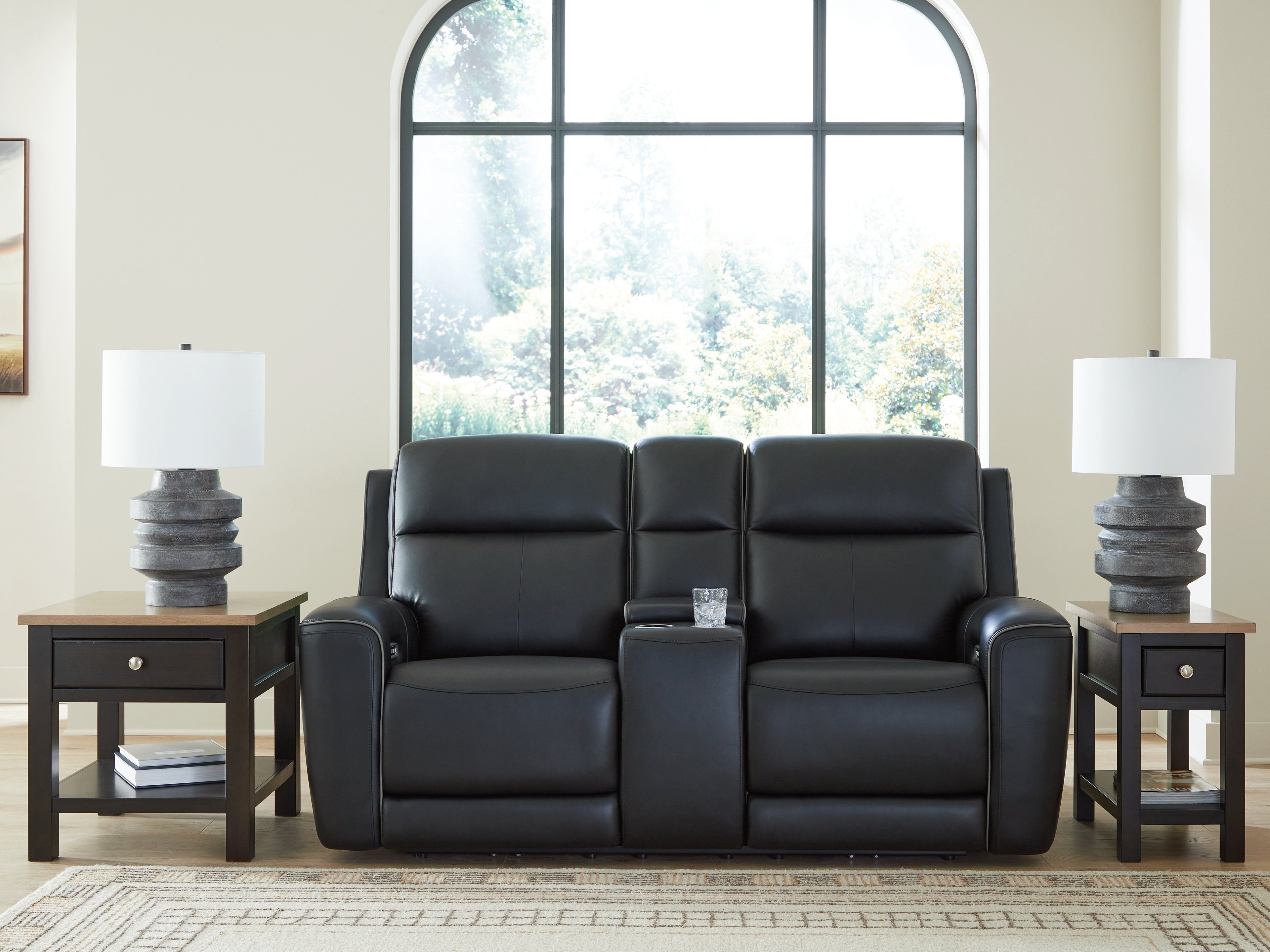 Floridian Furniture - Ashley Furniture - 5Z-Comfort Living Room - PWR REC Loveseat/CON/ADJ HDRST / Onyx - PCU1090218