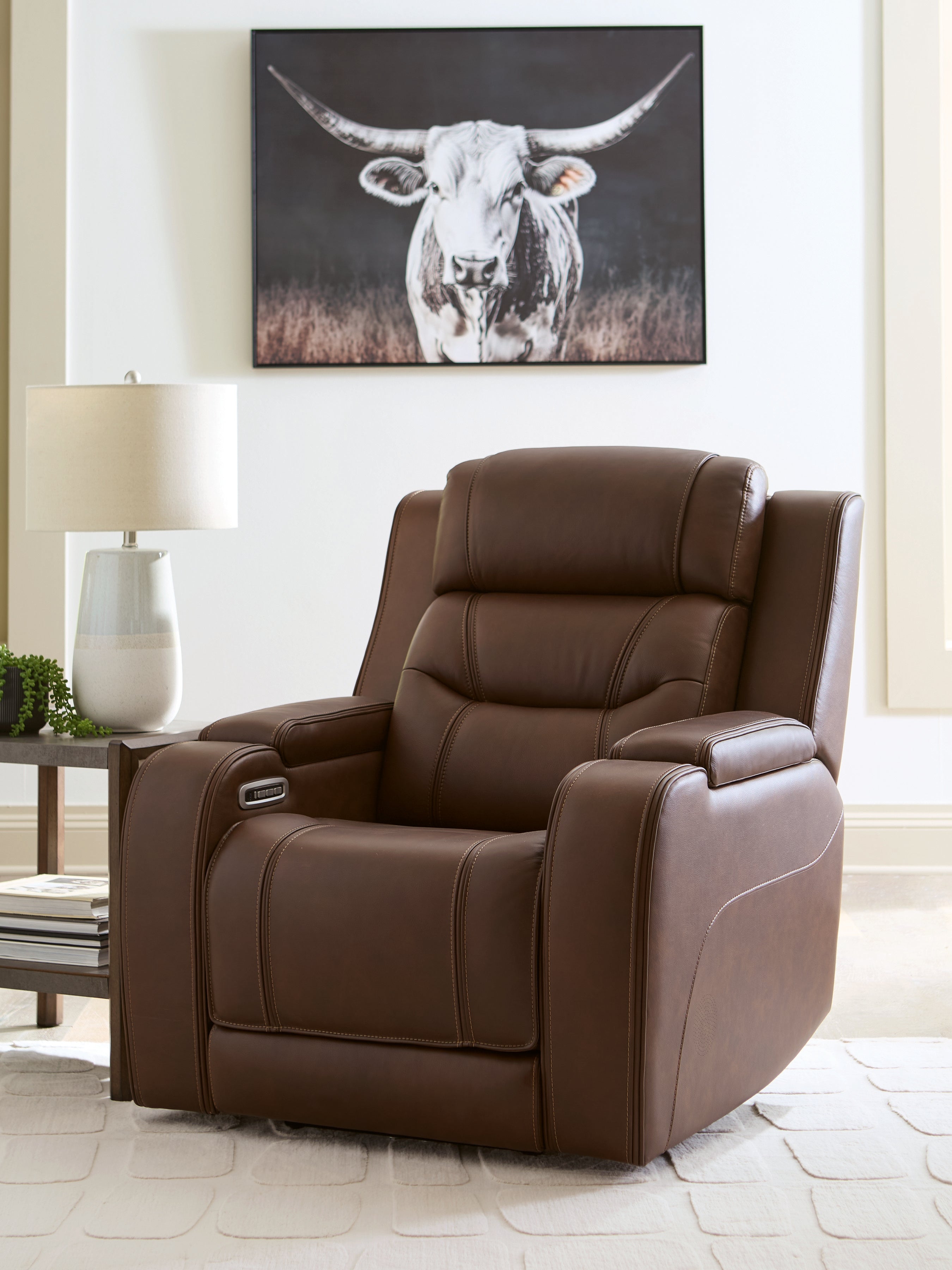 Floridian Furniture - Ashley Furniture - Knightington Living Room - Power Recliner w/Audio Seating / Brown - PCU1160213A
