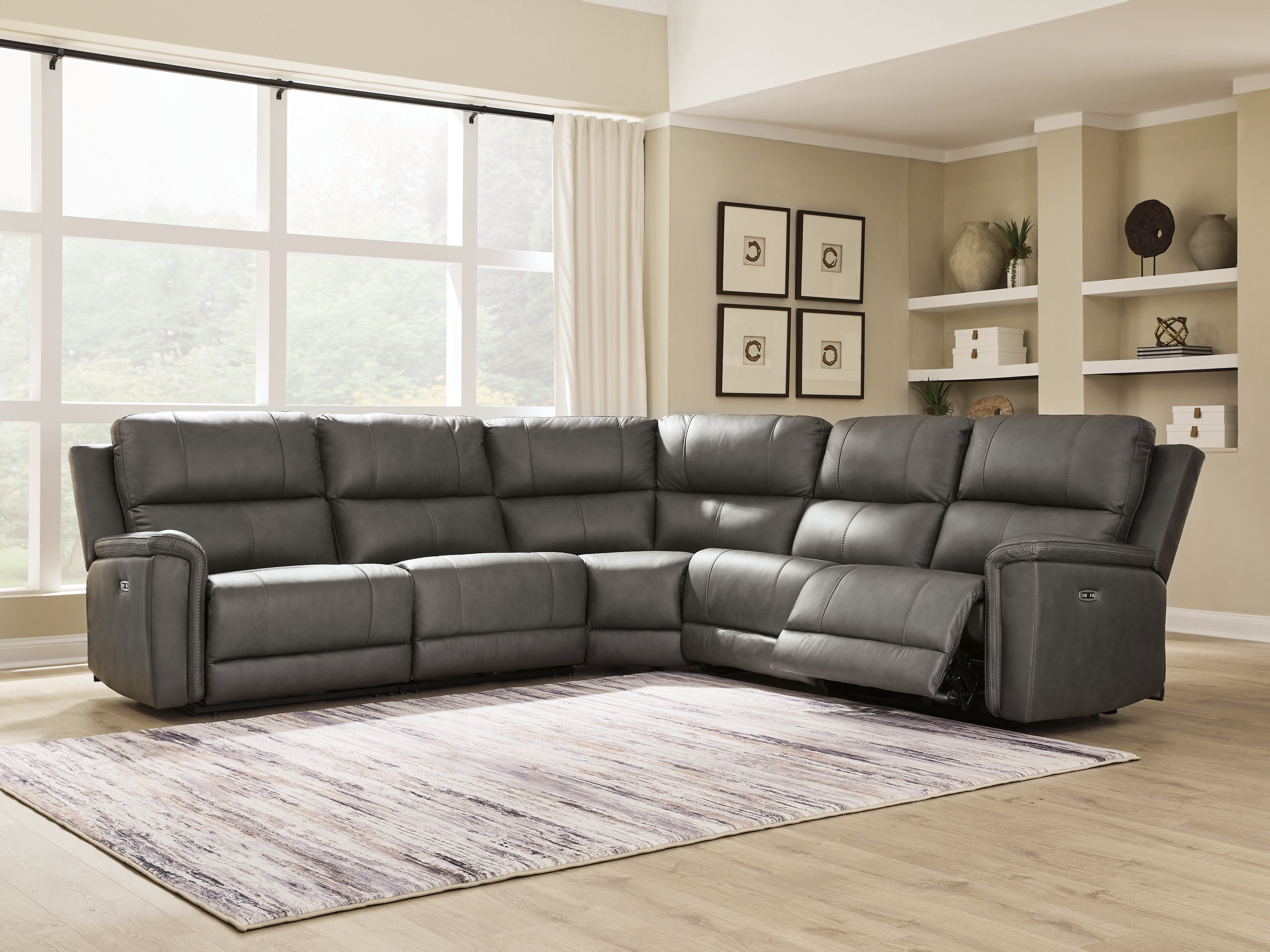 Floridian Furniture - Ashley Furniture - Bleckley Sectional - 5-Piece Power Reclining Sectional / Anchor - PCU12000S4