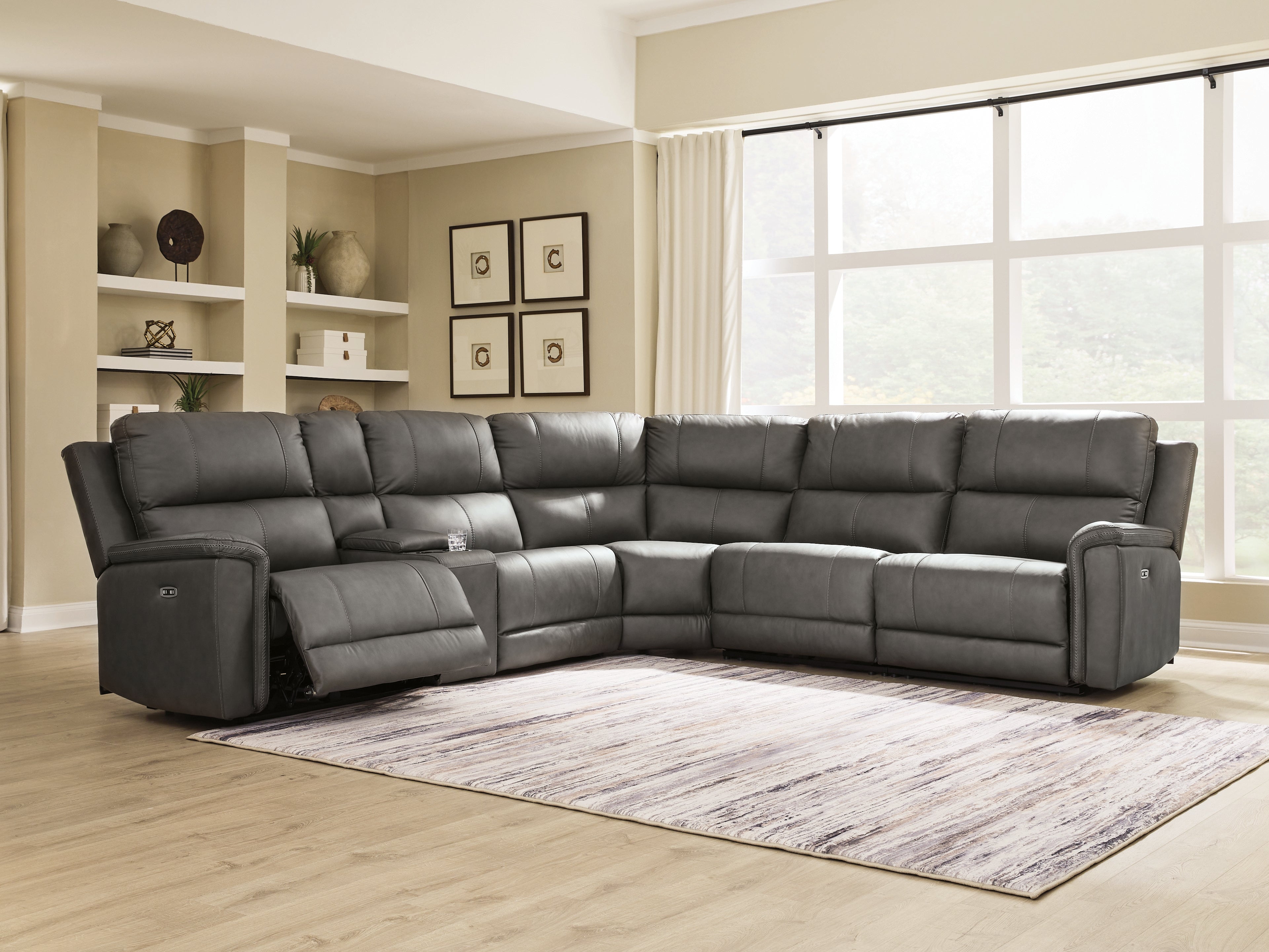 Floridian Furniture - Ashley Furniture - Bleckley Sectional - 6-Piece Power Reclining Sectional / Anchor - PCU12000S5