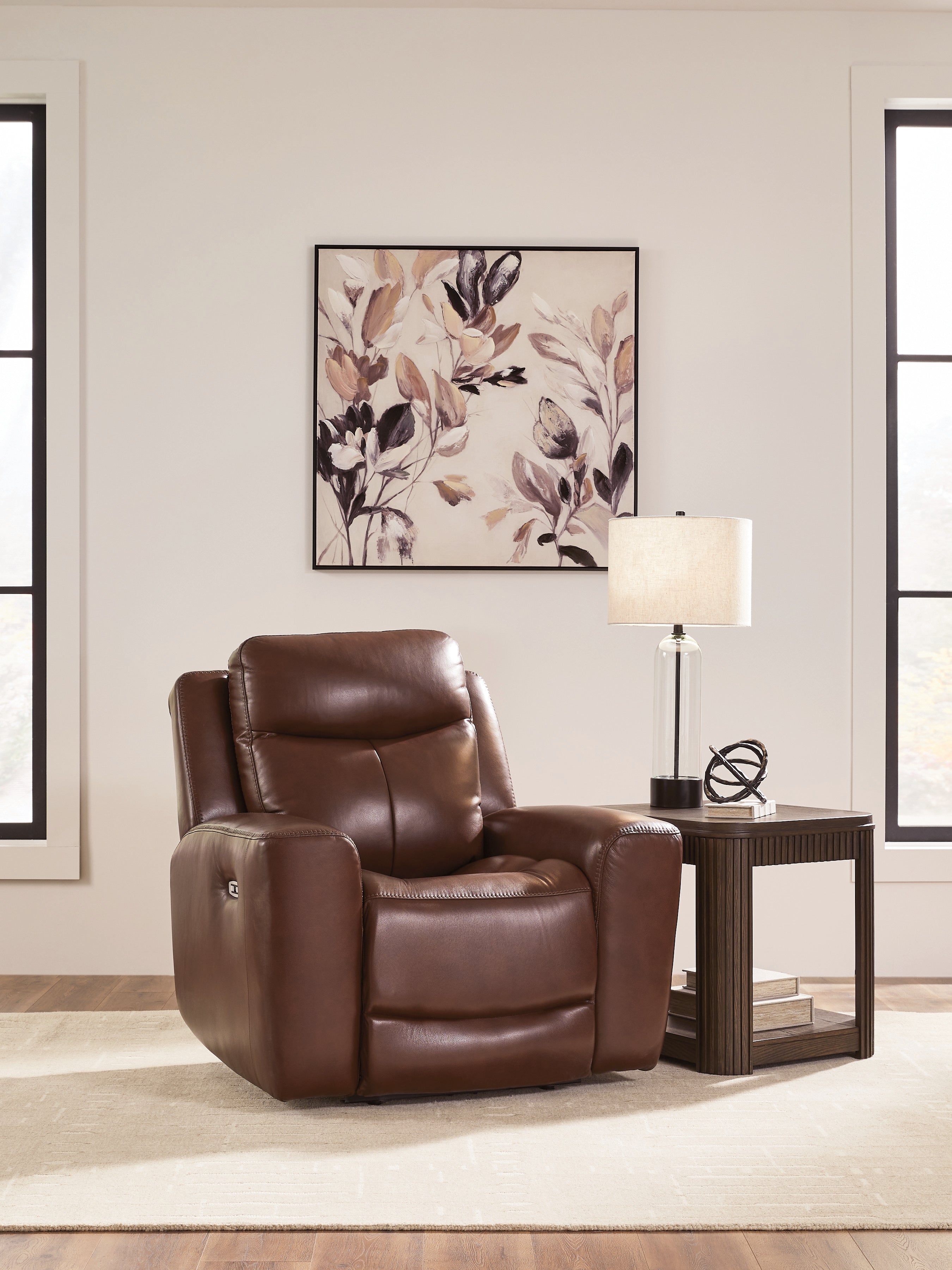 Floridian Furniture - Ashley Furniture - Next Move Living Room - PWR Recliner/ADJ Headrest / Mahogany - PCU1210213