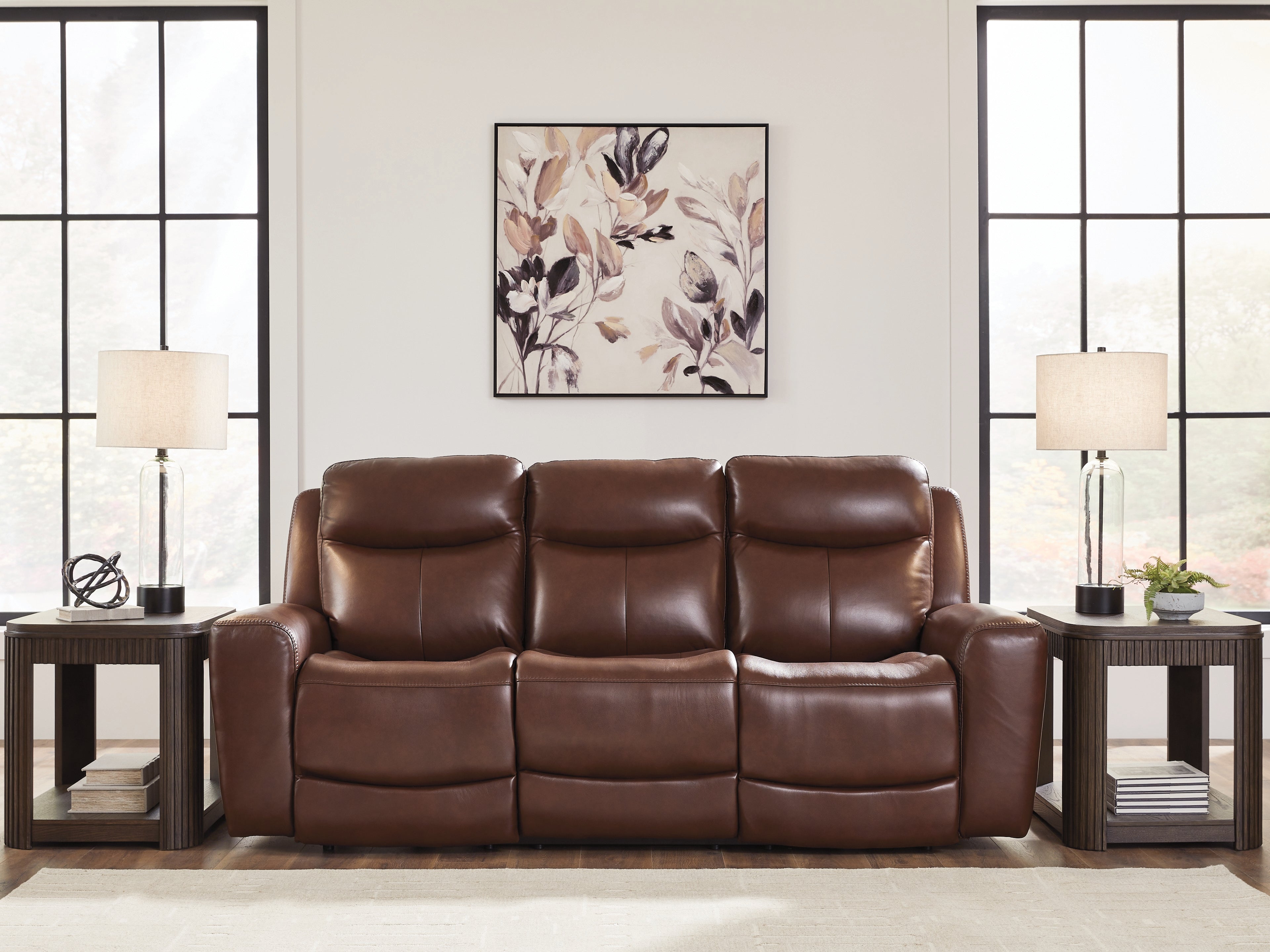 Floridian Furniture - Ashley Furniture - Next Move Living Room - PWR REC Sofa with ADJ Headrest / Mahogany - PCU1210215
